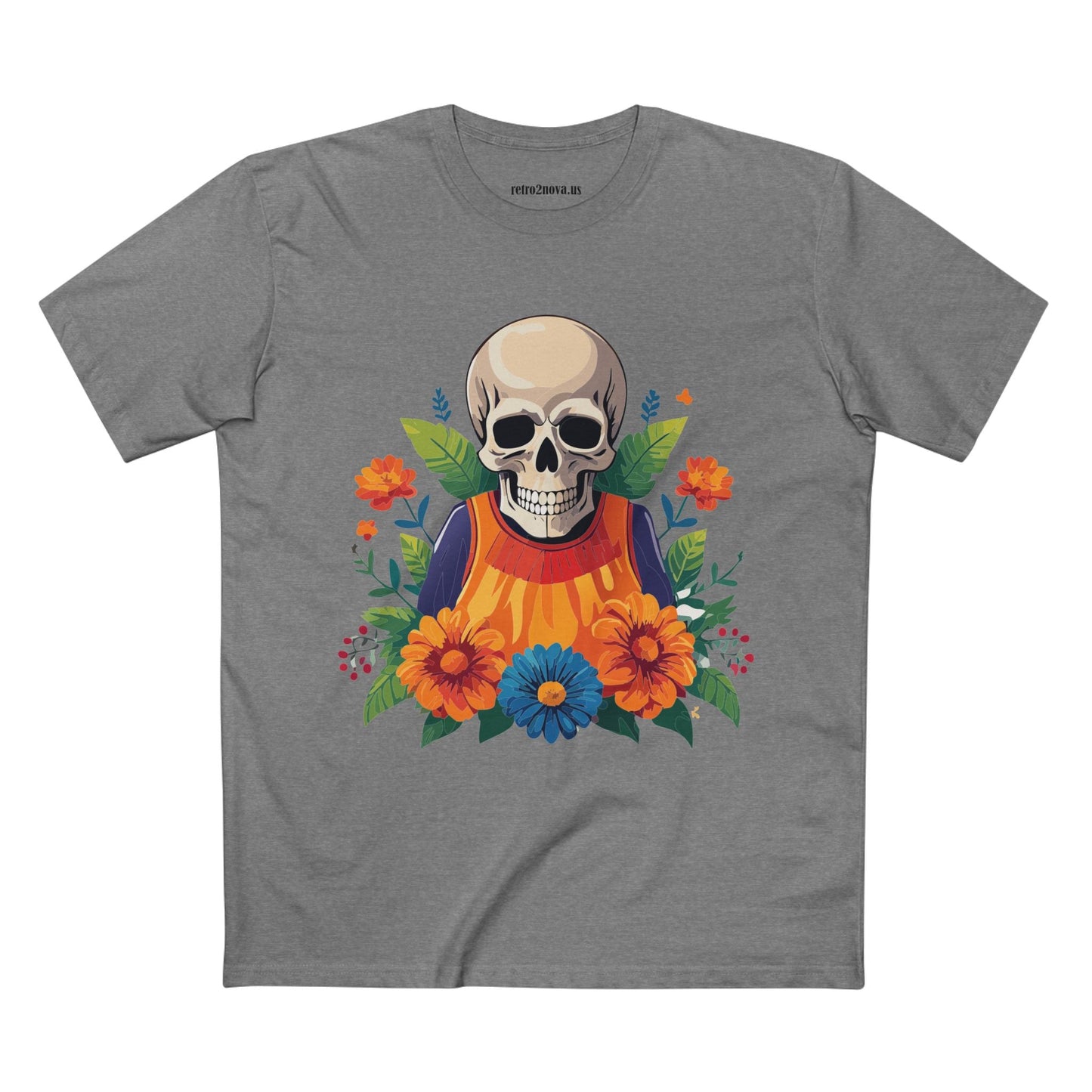 Retro2Nova Skull Shirt Unisex Skeleton Tee Premium Cotton Art Design Original Artwork Collection