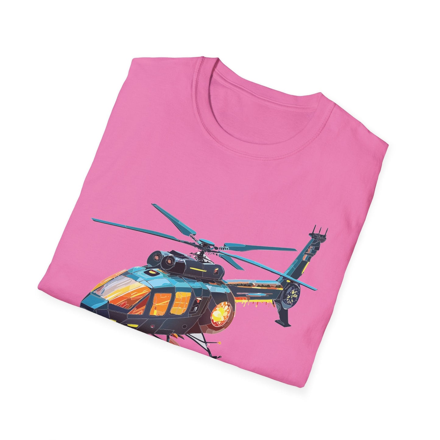 Chopper Helicopter Shirt Unisex Gildan Softstyle 64000 Cotton Tee Short Sleeve Graphic Tee