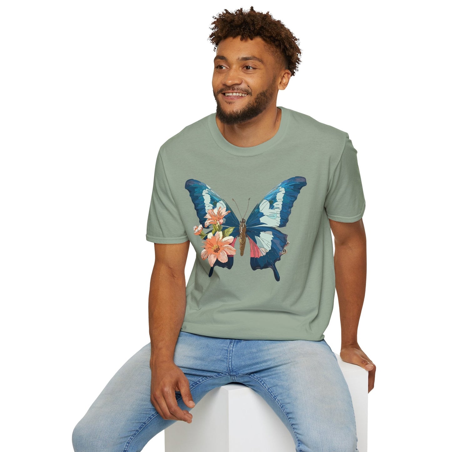 Butterfly Themed Unisex T Shirt Monarch Design Softstyle 64000 100 Cotton Tee For Everyday Comfort