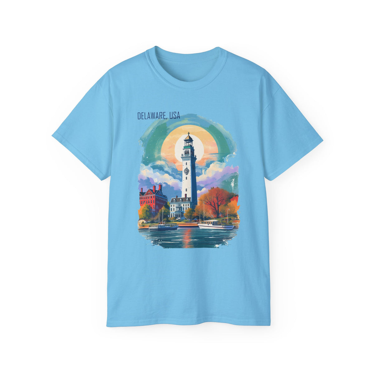 Delaware State Graphic Unisex Ultra 100 Cotton Medium-Weight Classic Fit-Gildan 2000 -s12