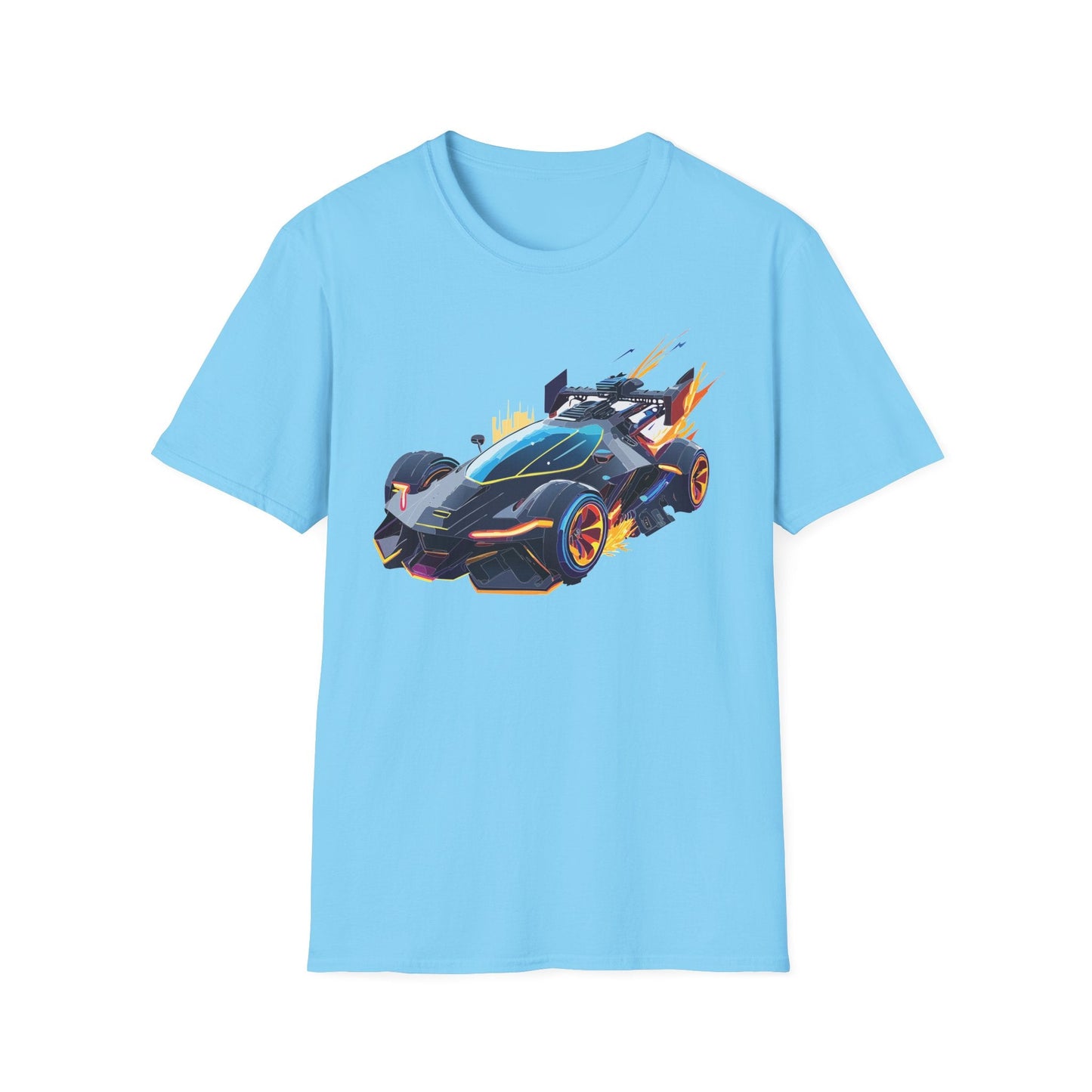 Unisex Car T Shirt With Cars Design Hot Wheels Graphic Tee Gildan Softstyle 64000