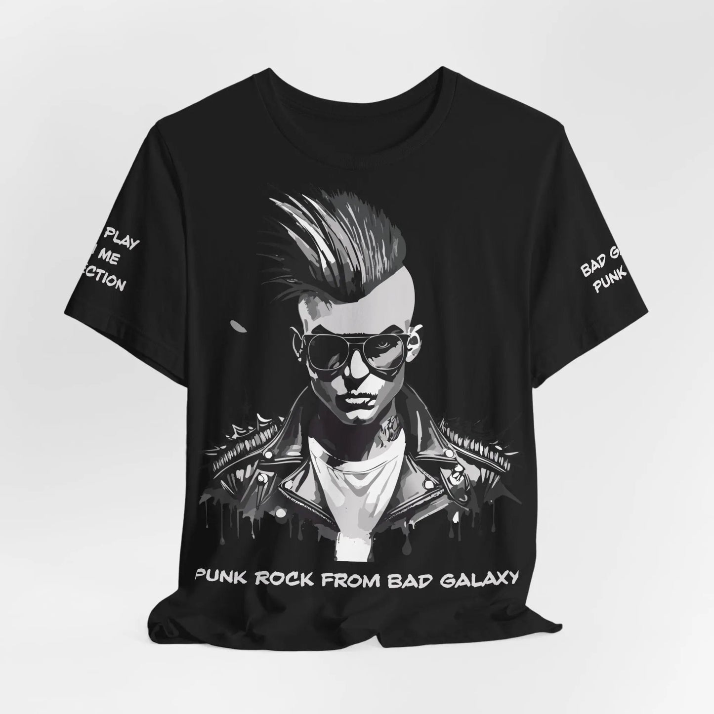 Punk Rock Tee Shirt From Bad Galaxy Made To Order 100 Percent Cotton USA Eco Friendly Inks