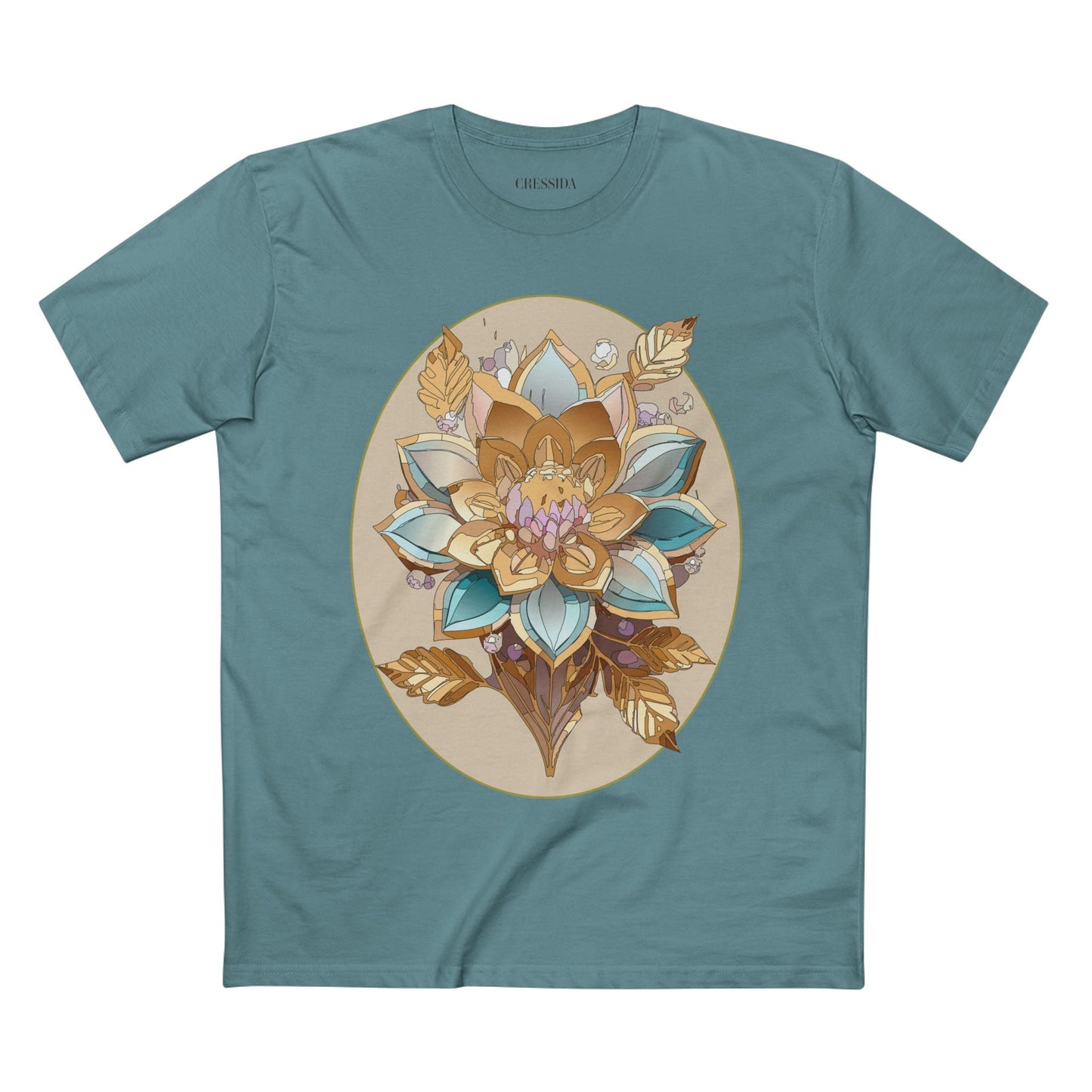 Floral Graphic T-Shirt Unisex 100 Cotton Art Design with Antique Flowers Tee 26