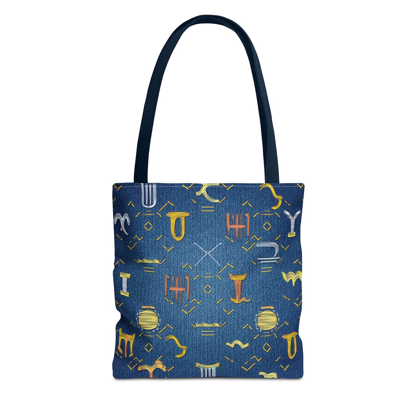 Denim Fabric Imitation Print Unisex Canvas Bag Poly Spun 3 Sizes Tote Bag 184-5