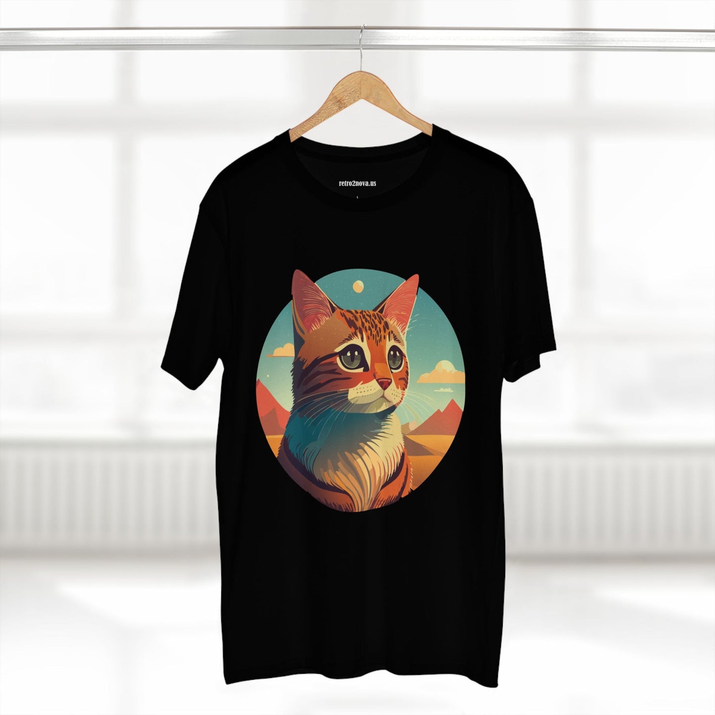 Cat Shirt Unisex Premium Cotton Tee With Original Art Design By Retro2Nova Breathable Ring Spun Cotton Soft Comfortable