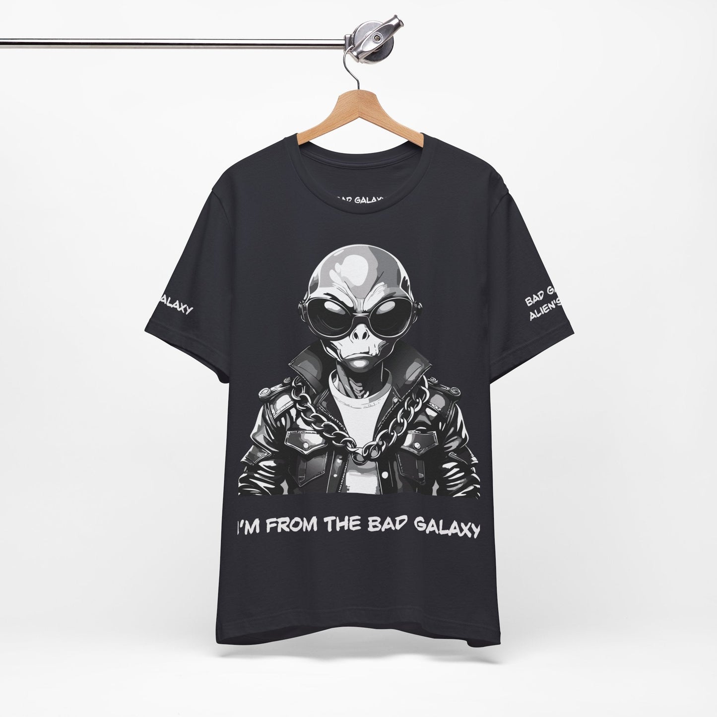 Tee Shirt With Alien From Bad Galaxy 100 Percent Cotton Made To Order Eco Friendly Inks Tee