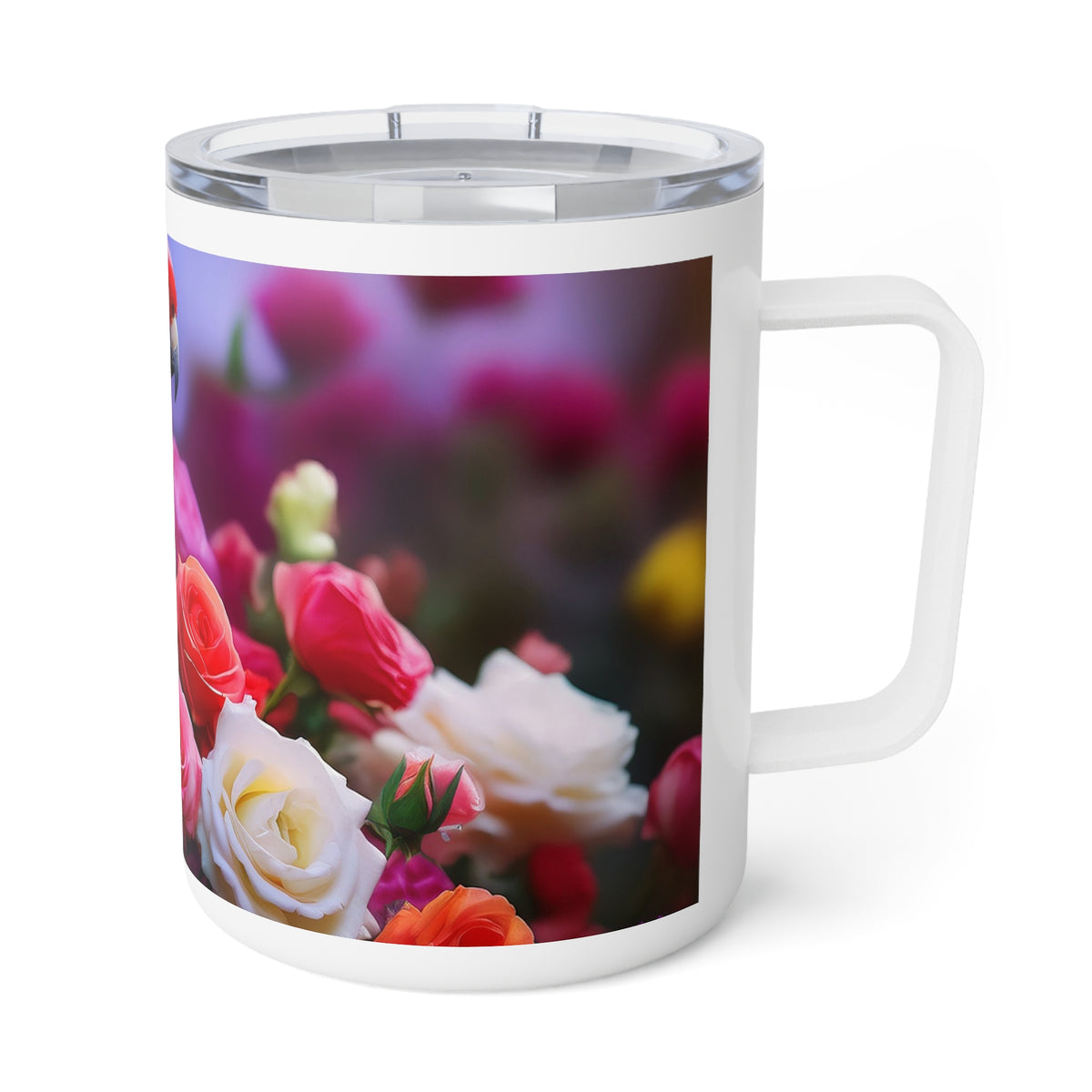 24 Art Design Insulated Coffee Mug Clear Lid 10oz Insulated Coffee Mug 10oz