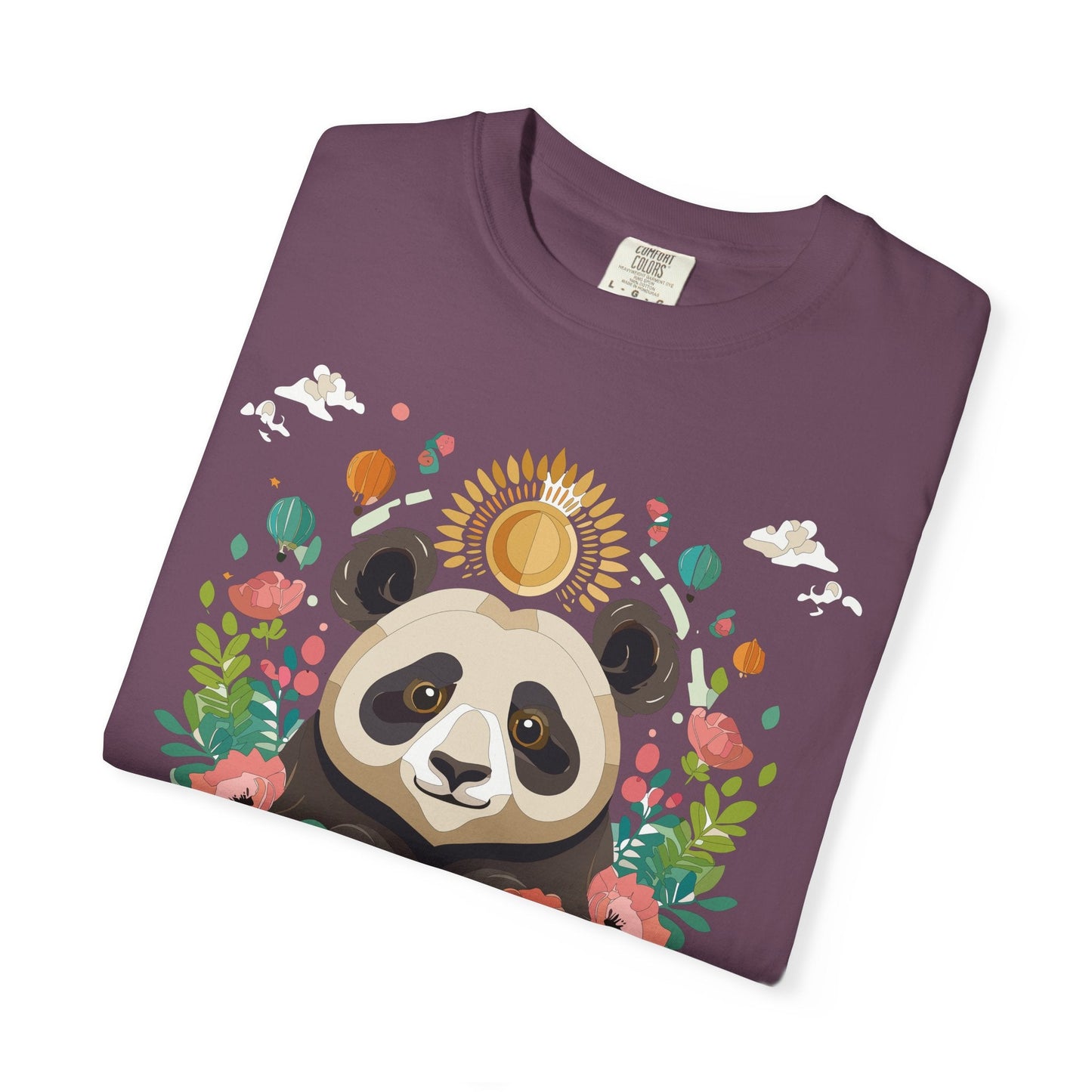 Panda Portrait Graphic T-Shirt Unisex Cotton Floral Animal Art Tee p4