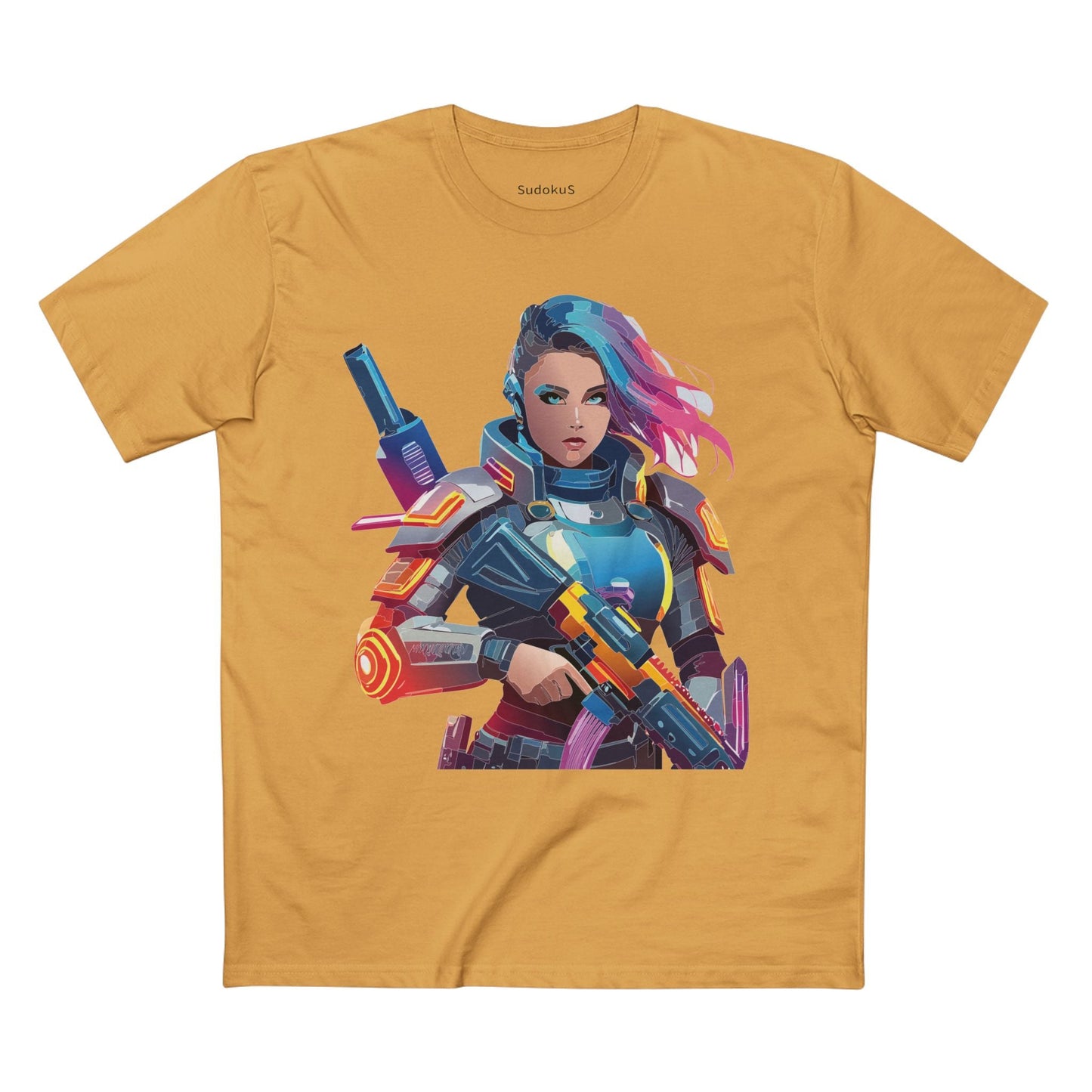 Army-woman Graphic Unisex 100 Cotton Staple Tee 23