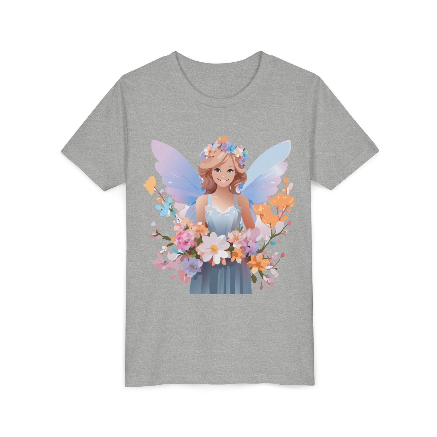 Enchanting Fairy Floral Youth Short Sleeve Tee - Perfect for Spring Celebrations (9-14)