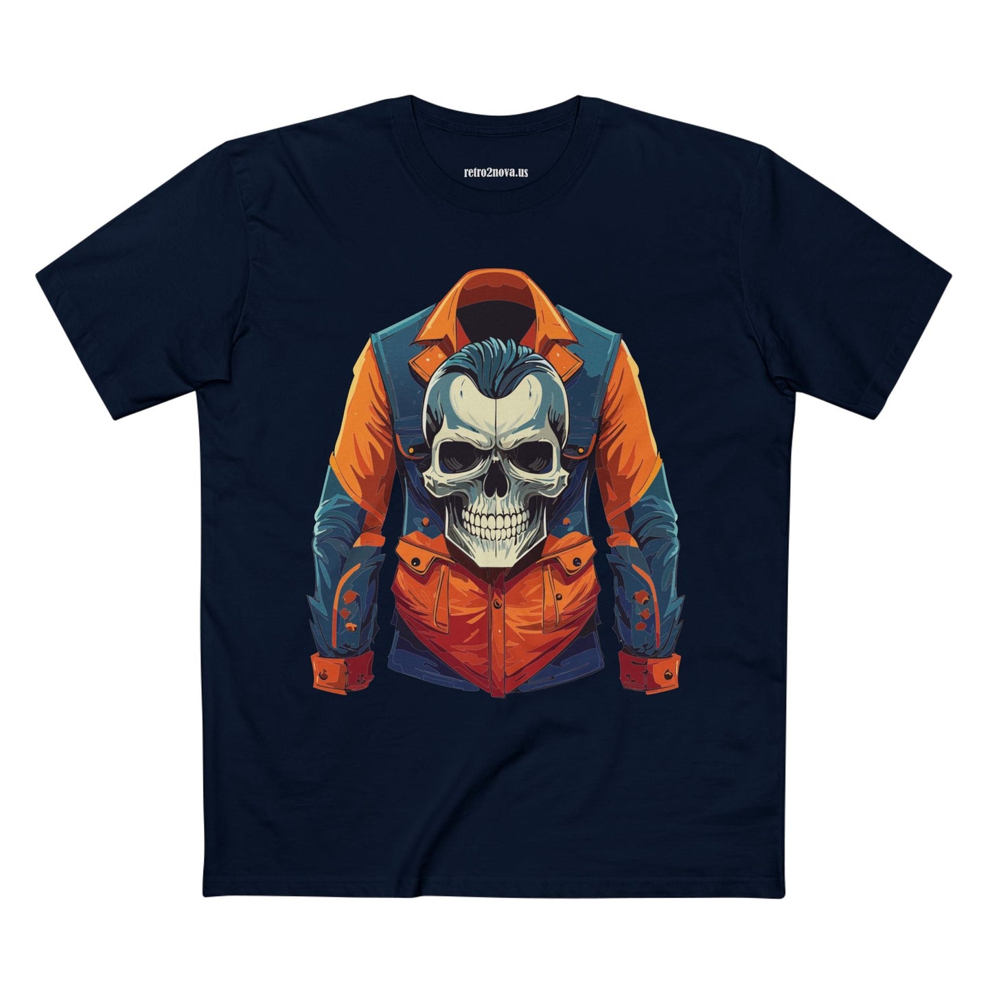 Skull Shirt Unisex Skeleton Tee Premium Cotton Art Design Retro2Nova Exclusive Art Collection