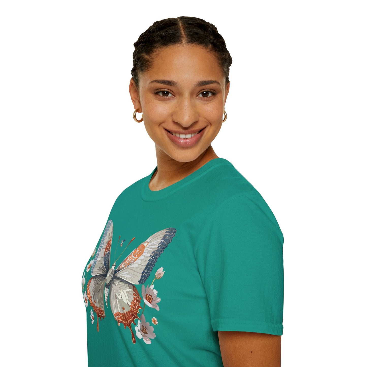 Butterfly Shirt Unisex Short Sleeve Cotton Tee Monarch Design For Men Women Comfort