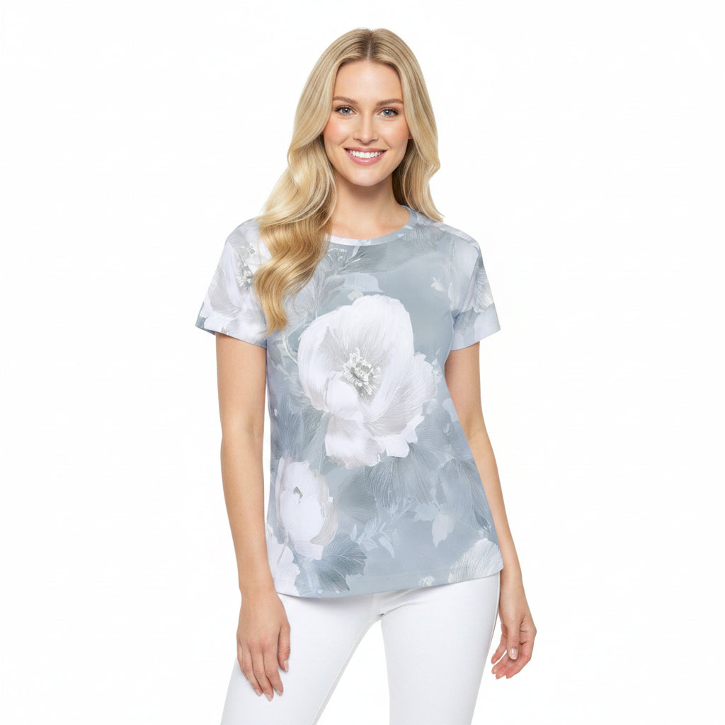 Women Poly Shirt with Floral Print F328