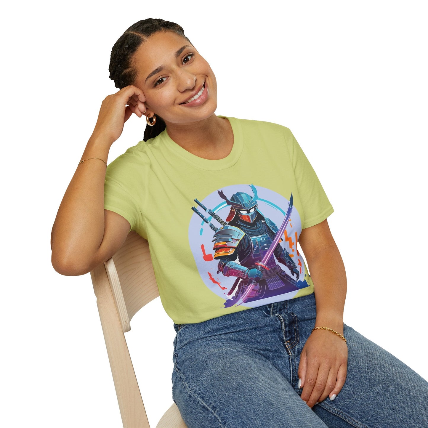 Samurai Shirt Unisex Softstyle Tee 100 Percent Ring Spun Cotton Light 4.5 Oz Graphic Gildan 64000