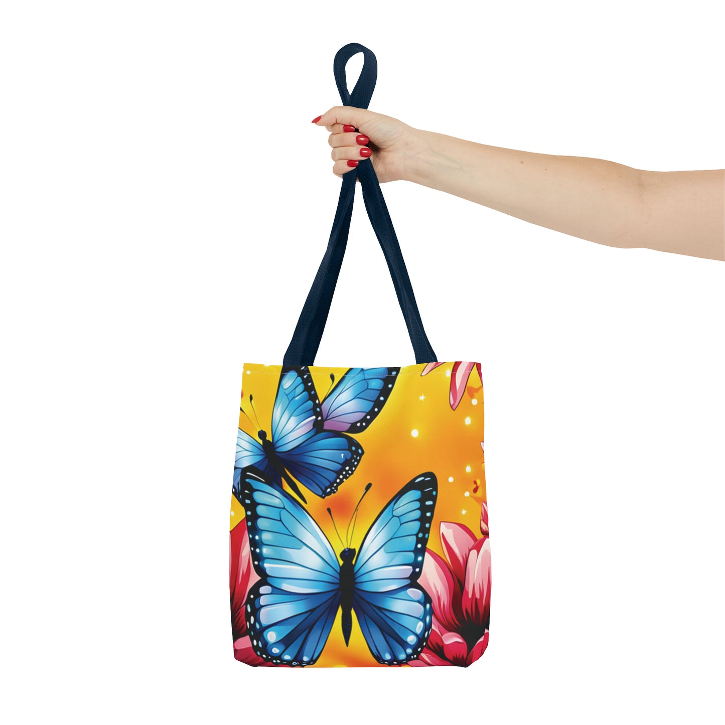 Bolsa de lona con estampado de mariposas 