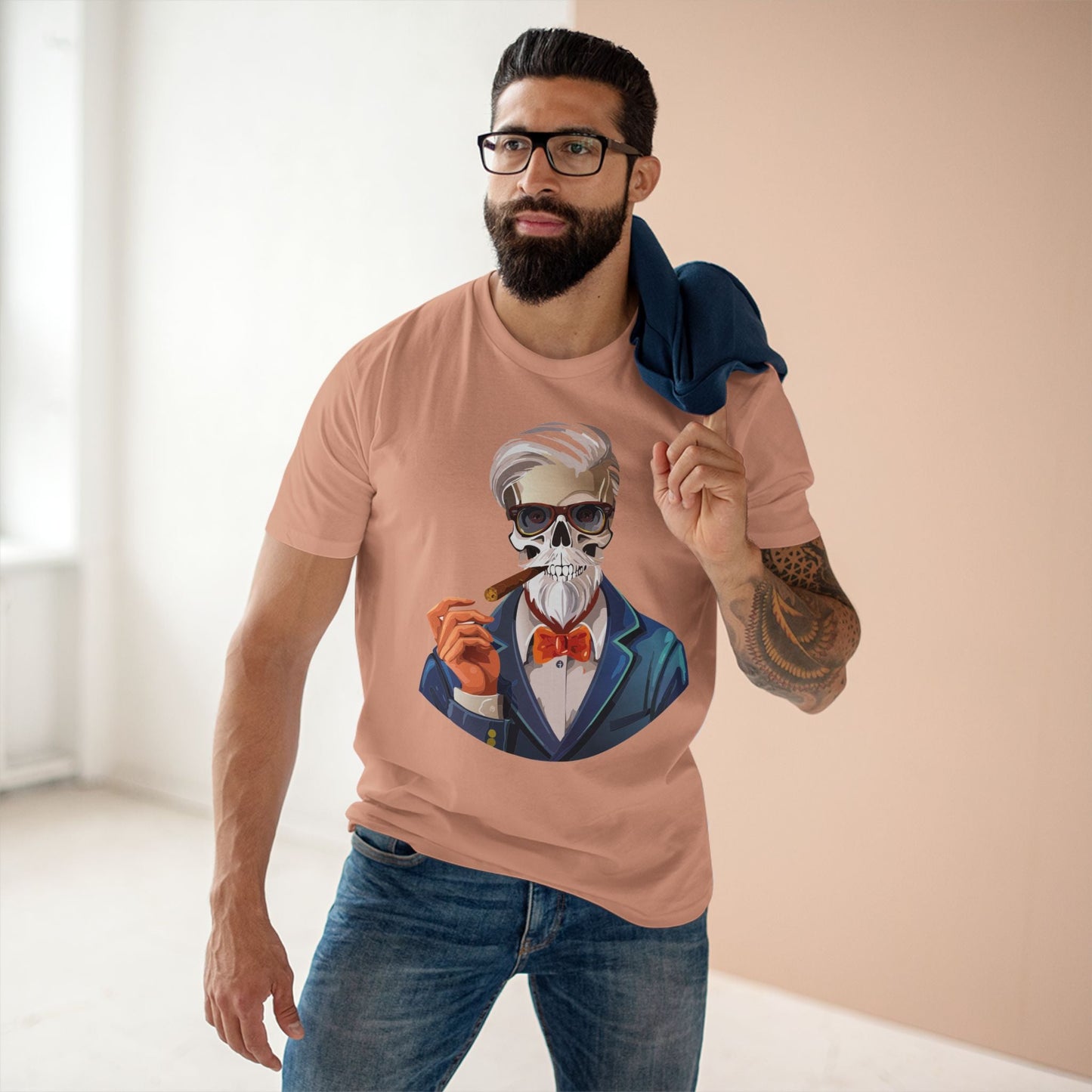Unisex Skull Shirt Premium Cotton Tee With Original Skeleton Art Design From Retro2Nova Collection