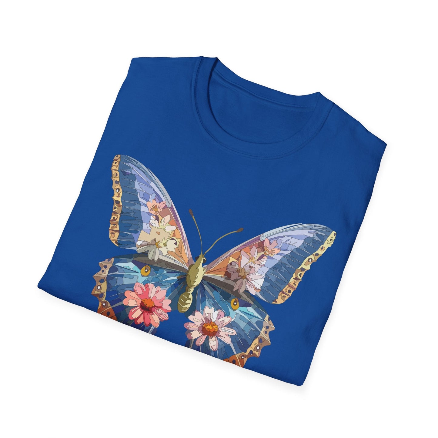 Butterfly T Shirt Unisex Softstyle 64000 Gildan Monarch Design 100 Percent Ring Spun Cotton Tee