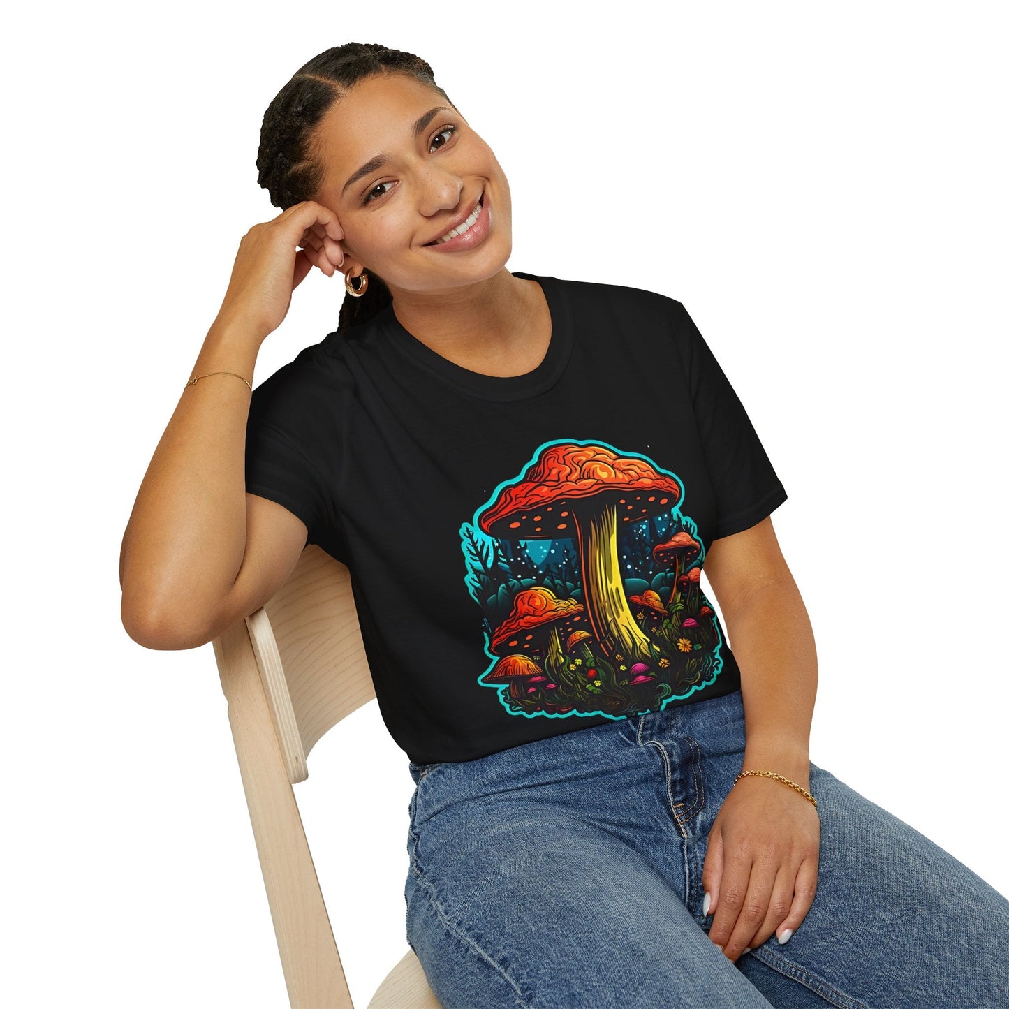 Mashroom Tee Shirt Unisex Softstyle 64000 With Funny Mashroom Fungus Graphic Design