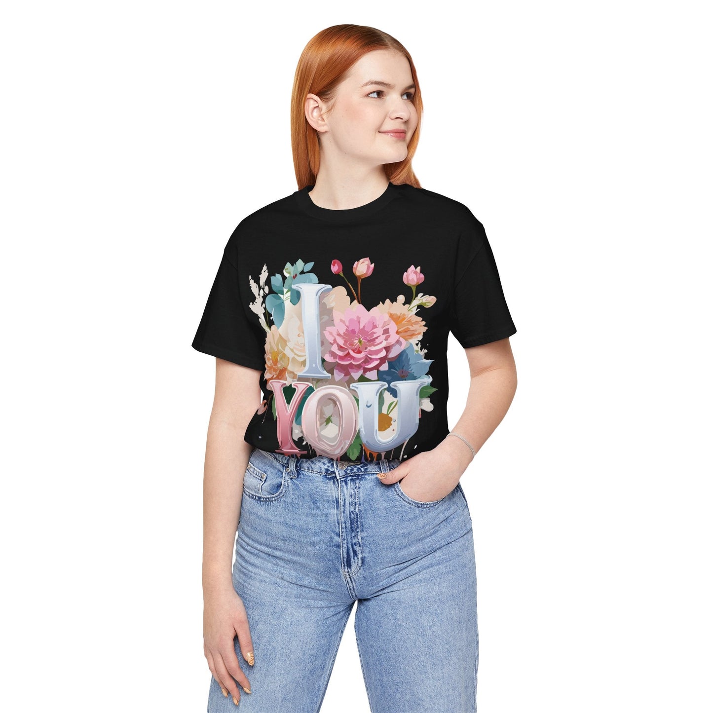 Valentine Day Graphic Unisex 100 Cotton Vintage Artwork with Love and Flower Design Tee 1