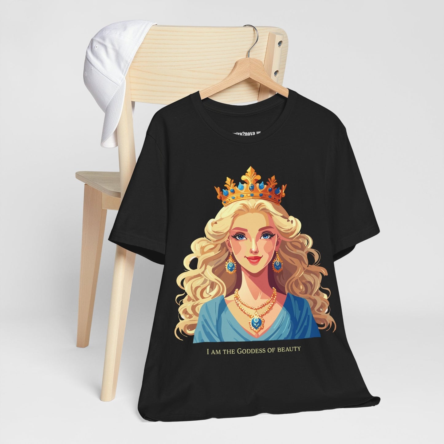 Goddess Graphic Cotton Tee Unisex Short Sleeve By Retro2Nova Original Art Vintage Inspired