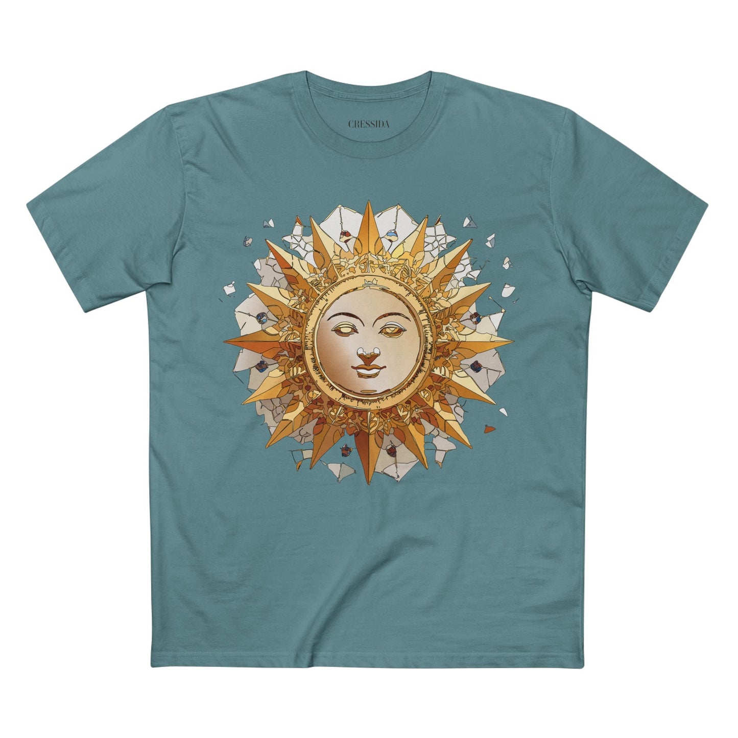 Gold Sun Graphic Unisex 100 Cotton T-Shirt with Golden Art Design 19