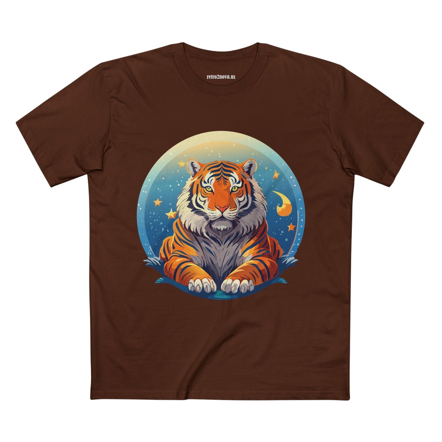 Tiger Animal Shirt Unisex Premium Cotton Tee With Original Art Design By Retro2Nova Soft Comfortable Everyday Wear