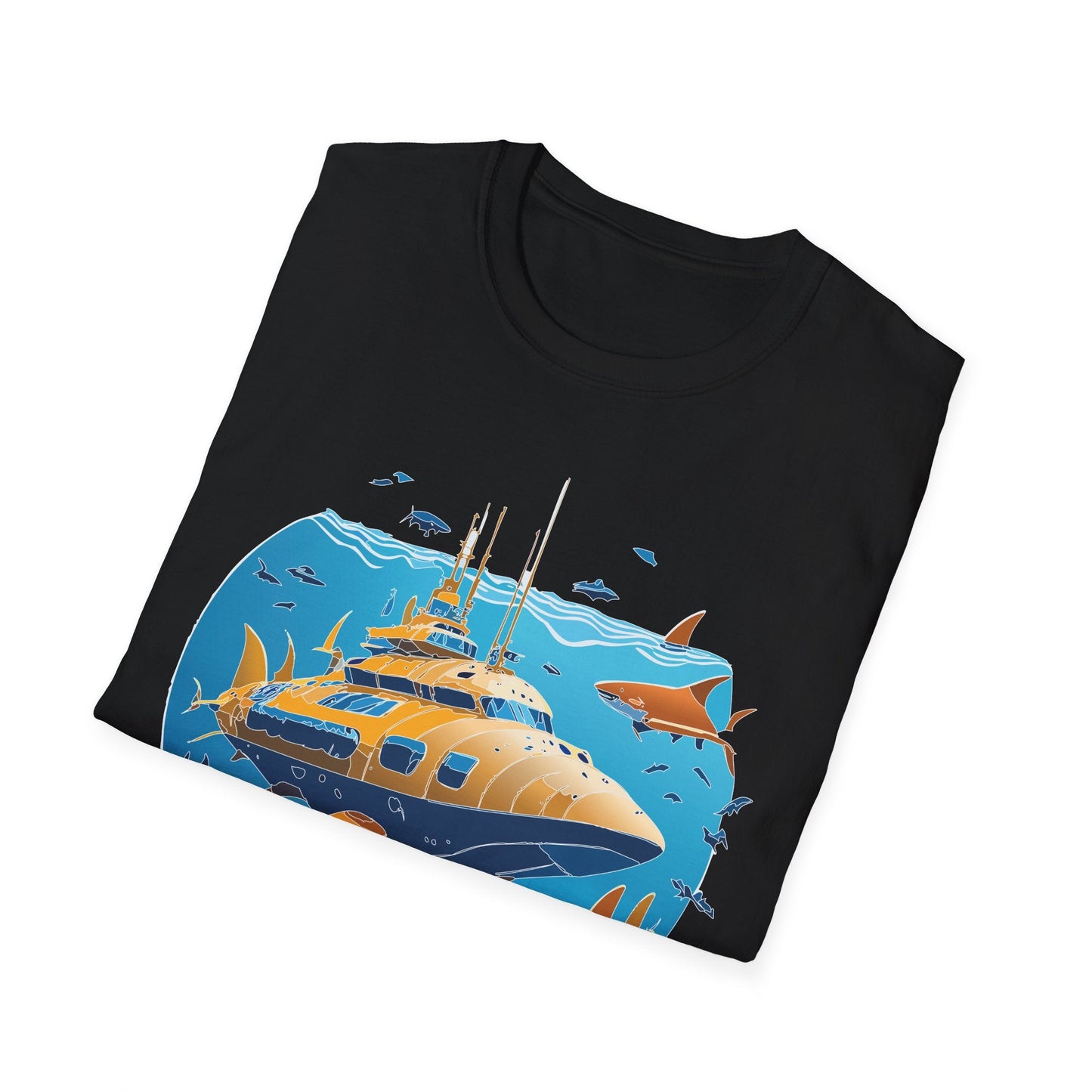 Ocean T Shirt Unisex Gildan Softstyle 64000 100 Percent Cotton Ring Spun U Boat Design Graphic