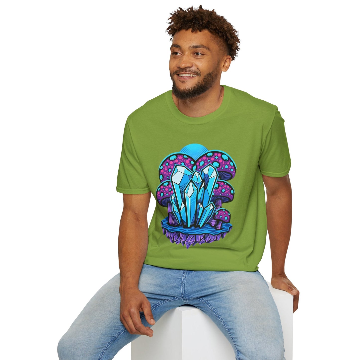 Mashroom Tee Shirt Softstyle Gildan 64000 100 Percent Ring Spun Cotton Breathable Funny Fungus