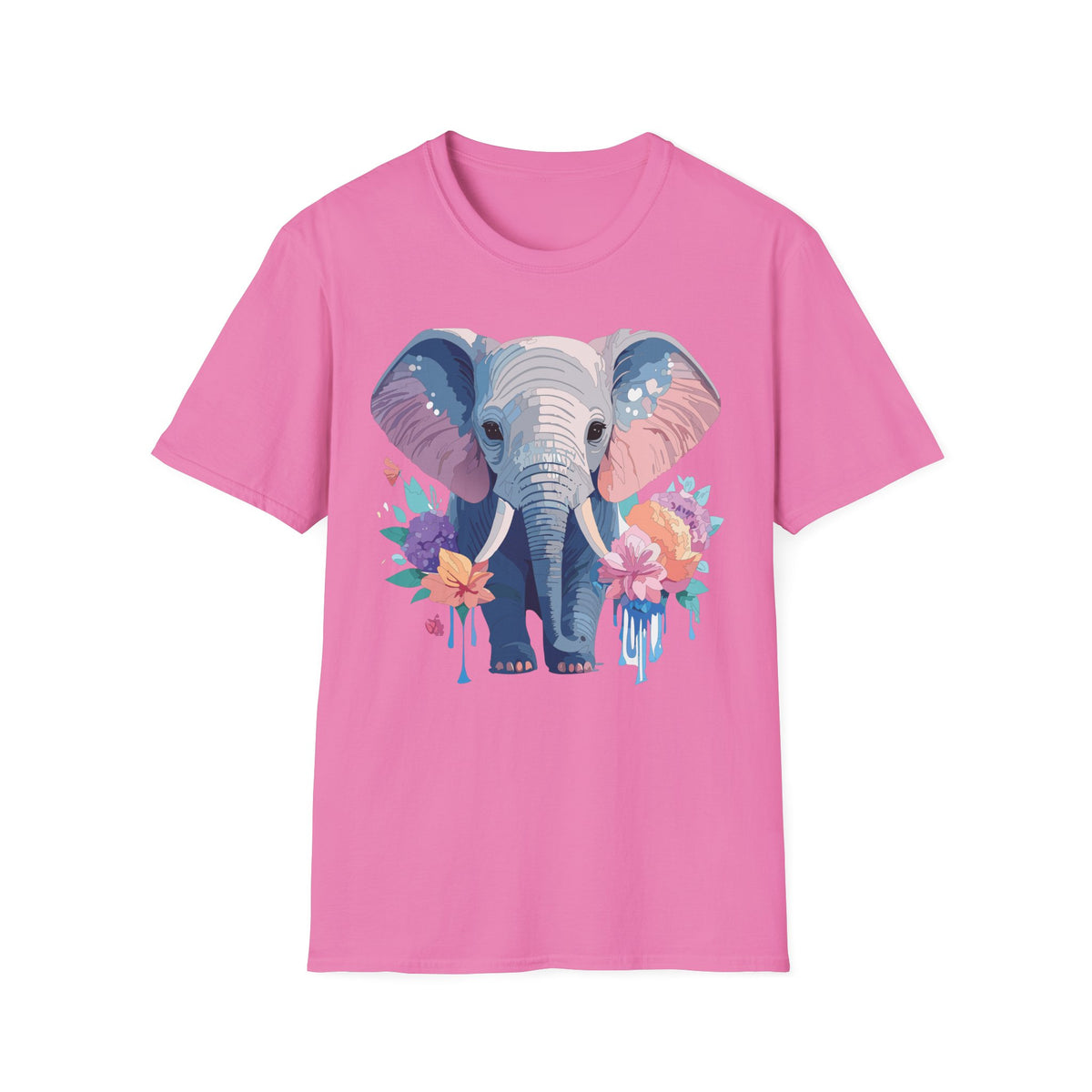 Watercolor Baby Elephant T-Shirt | Floral Safari Tee
