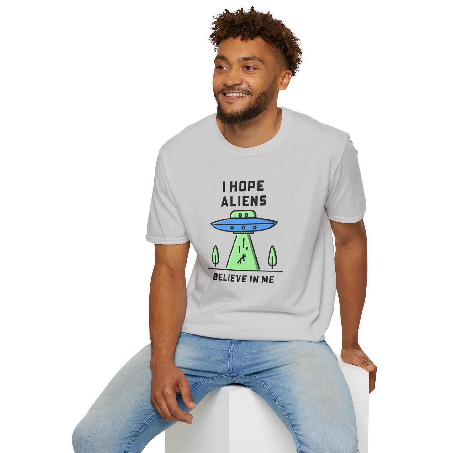 Alien UFO TShirt  I Hope Aliens Believe In Me Cute SciFi Graphic Tee