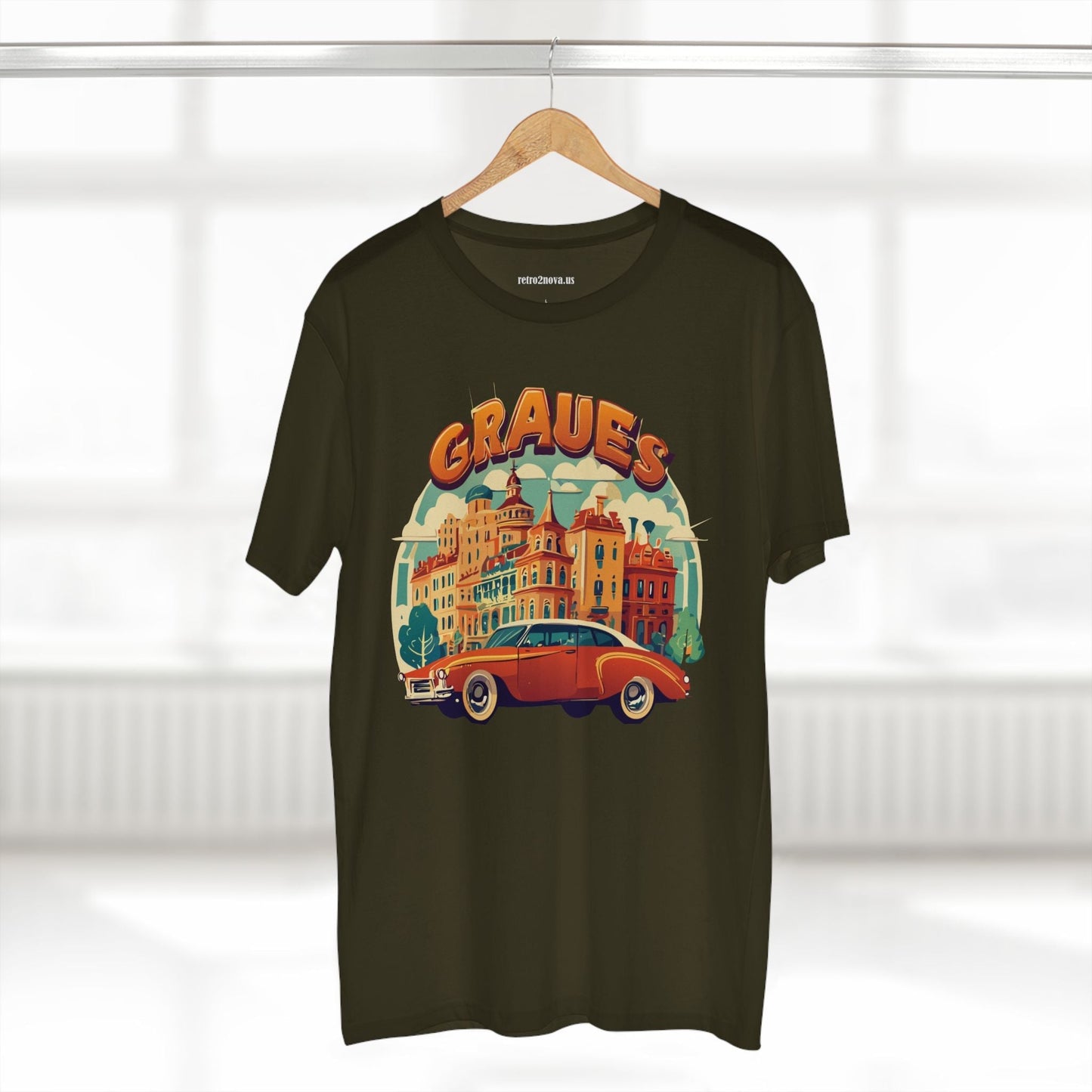 Retro Car Shirts Unisex Premium Cotton Art Tee By Retro2Nova Original Art Design Collection