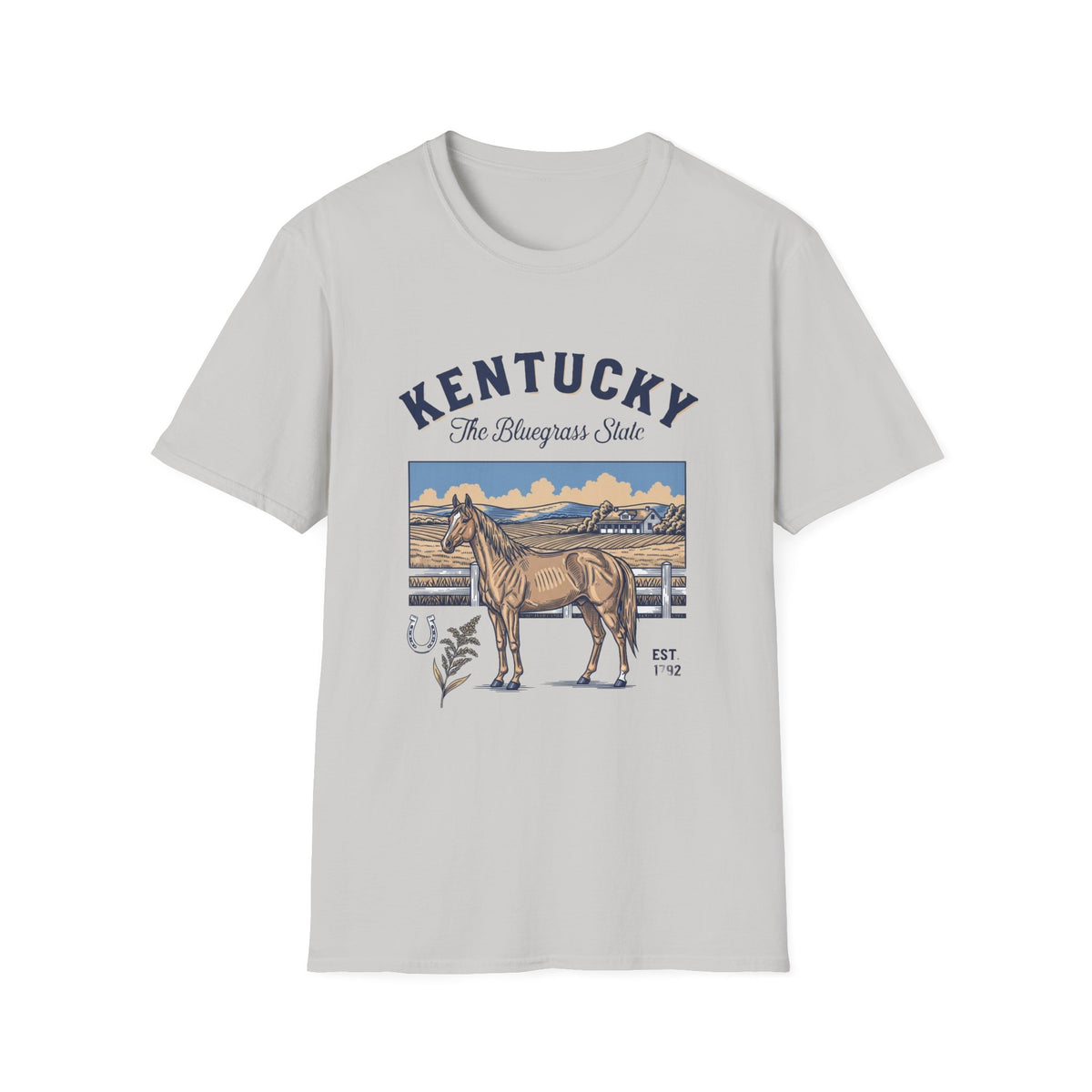 Kentucky Horse Vintage Graphic T-Shirt — The Bluegrass State Travel Tourist Graphic Tee Unisex 100 Cotton Gildan T-Shirt