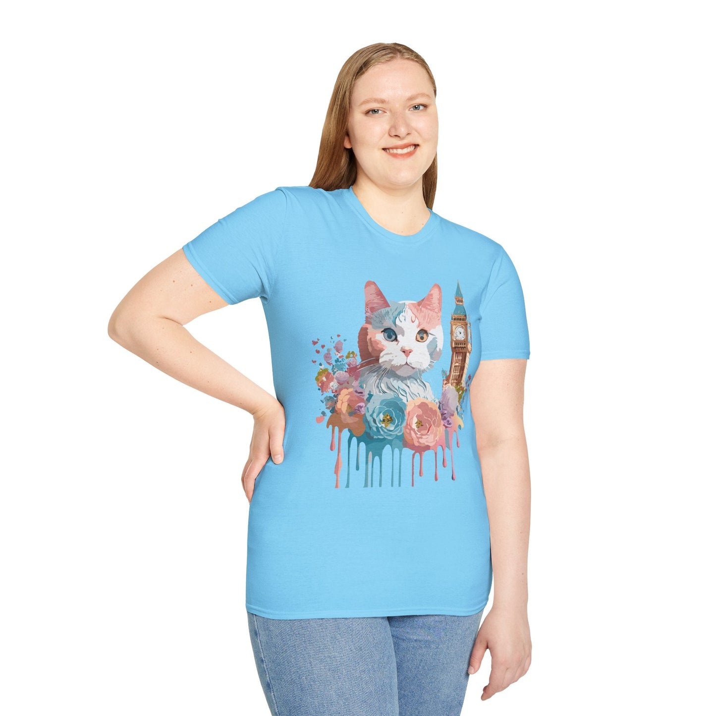 Cat Shirt Unisex Tee Softstyle 64000 Gildan Ring Spun Cotton
