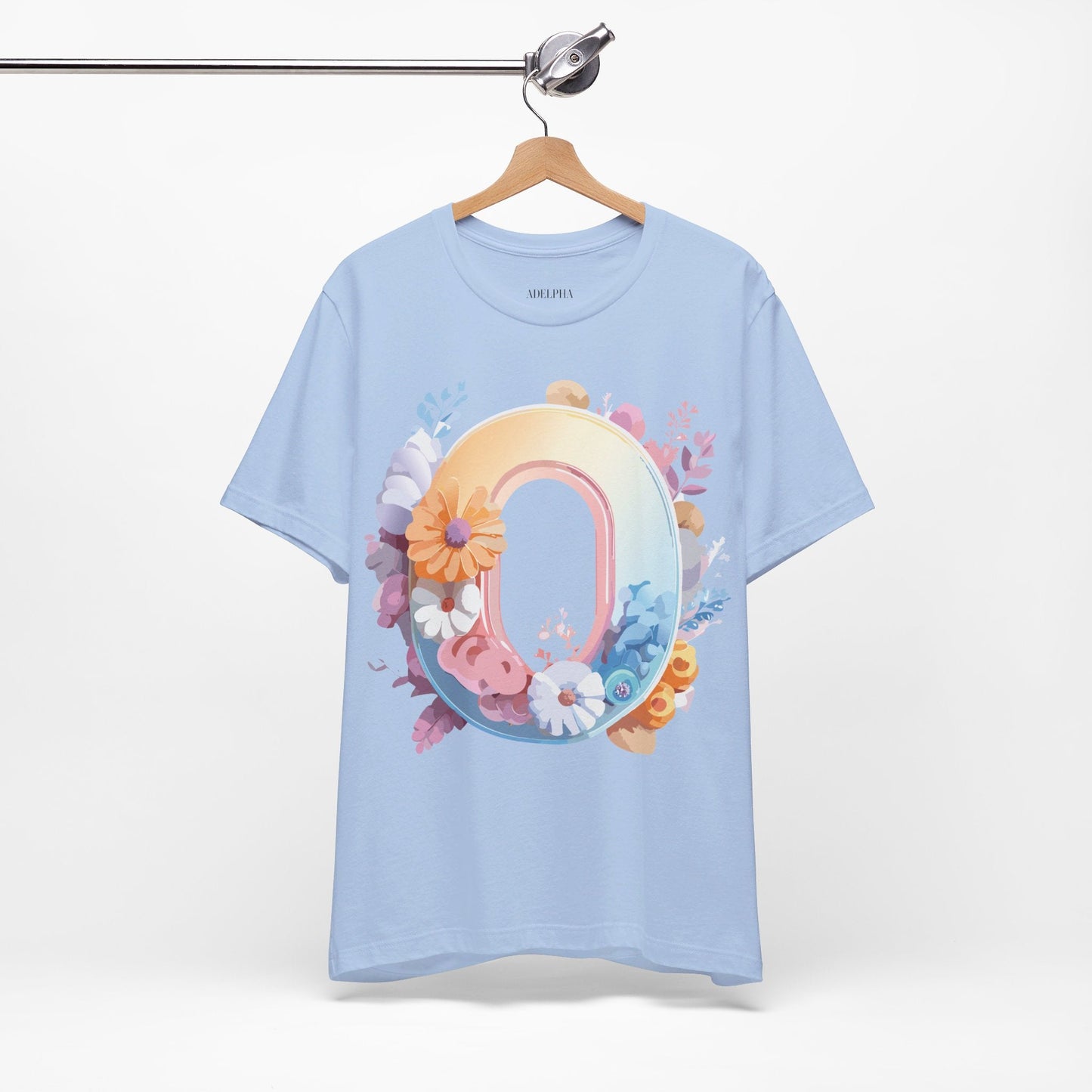 Letter O Graphic Tee Unisex Shirt Adelpha Vintage Inspired Art Design Short Sleeve