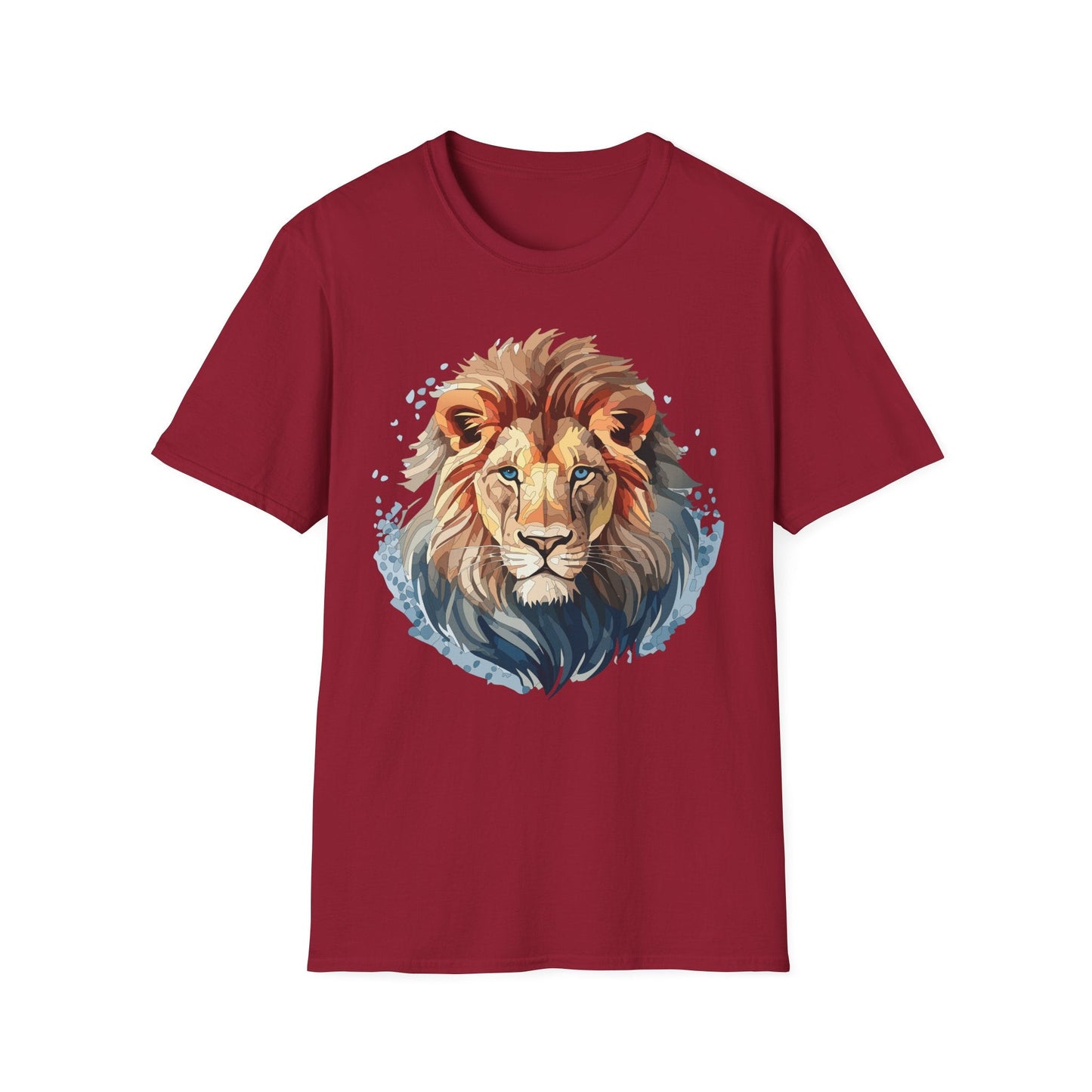 Unisex Lion Shirt Floral Lion Tee Gildan Softstyle 64000 Tee