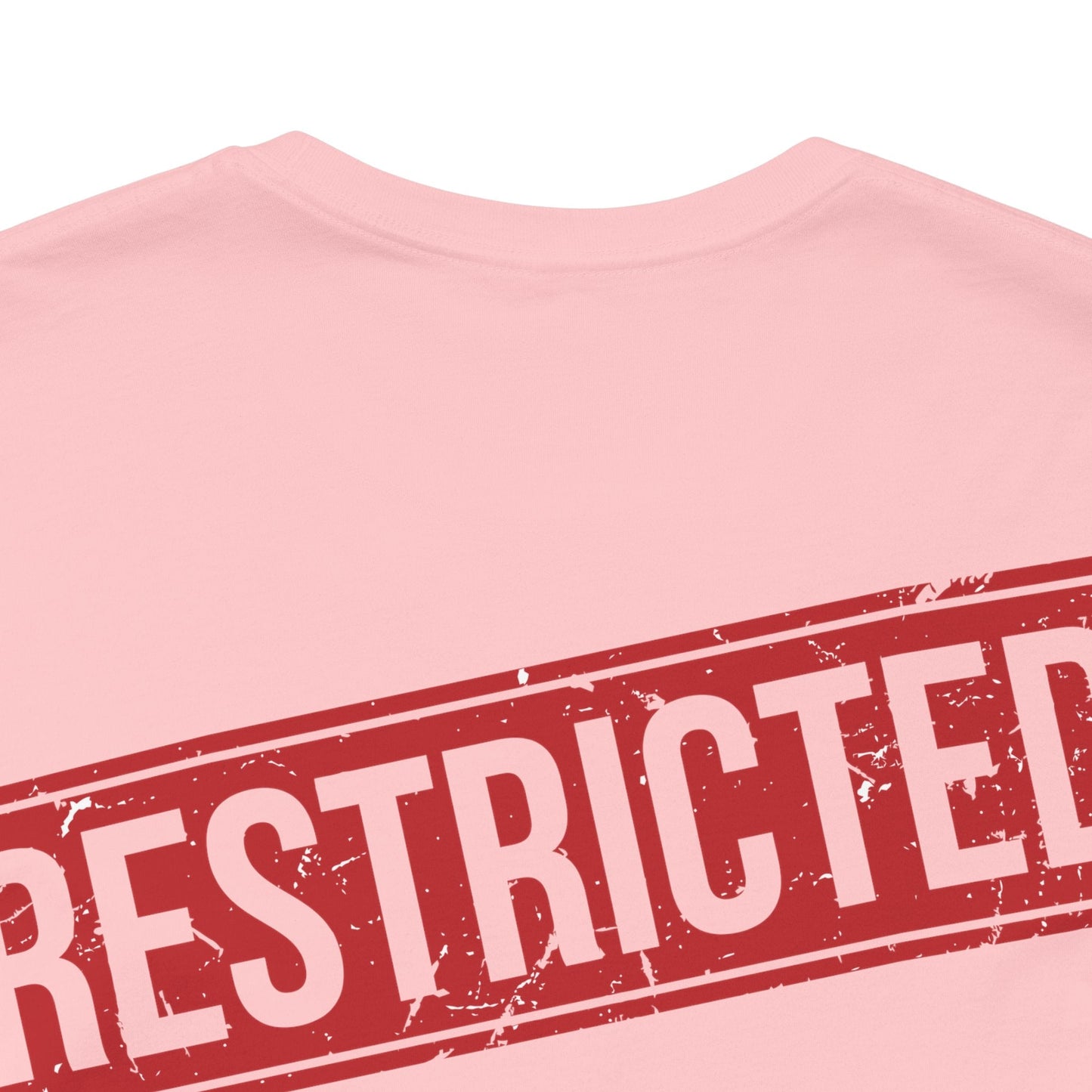 Tee Shirt With Red Stamp From Bad Galaxy Eco Friendly 100 Percent Cotton Printed In USA