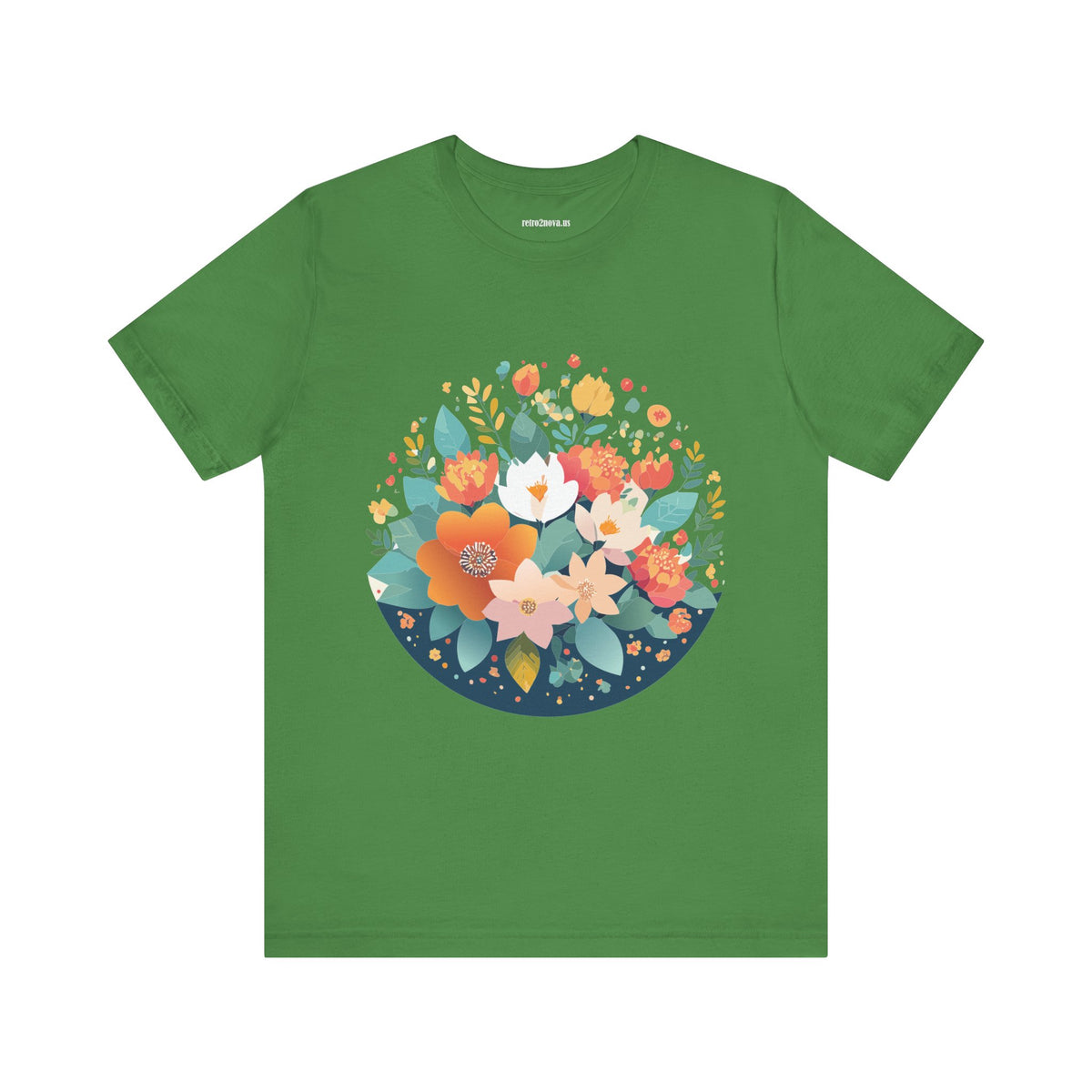 Floral Graphic Unisex Cotton Bella+Canvas Tee with Flowers Design ab100