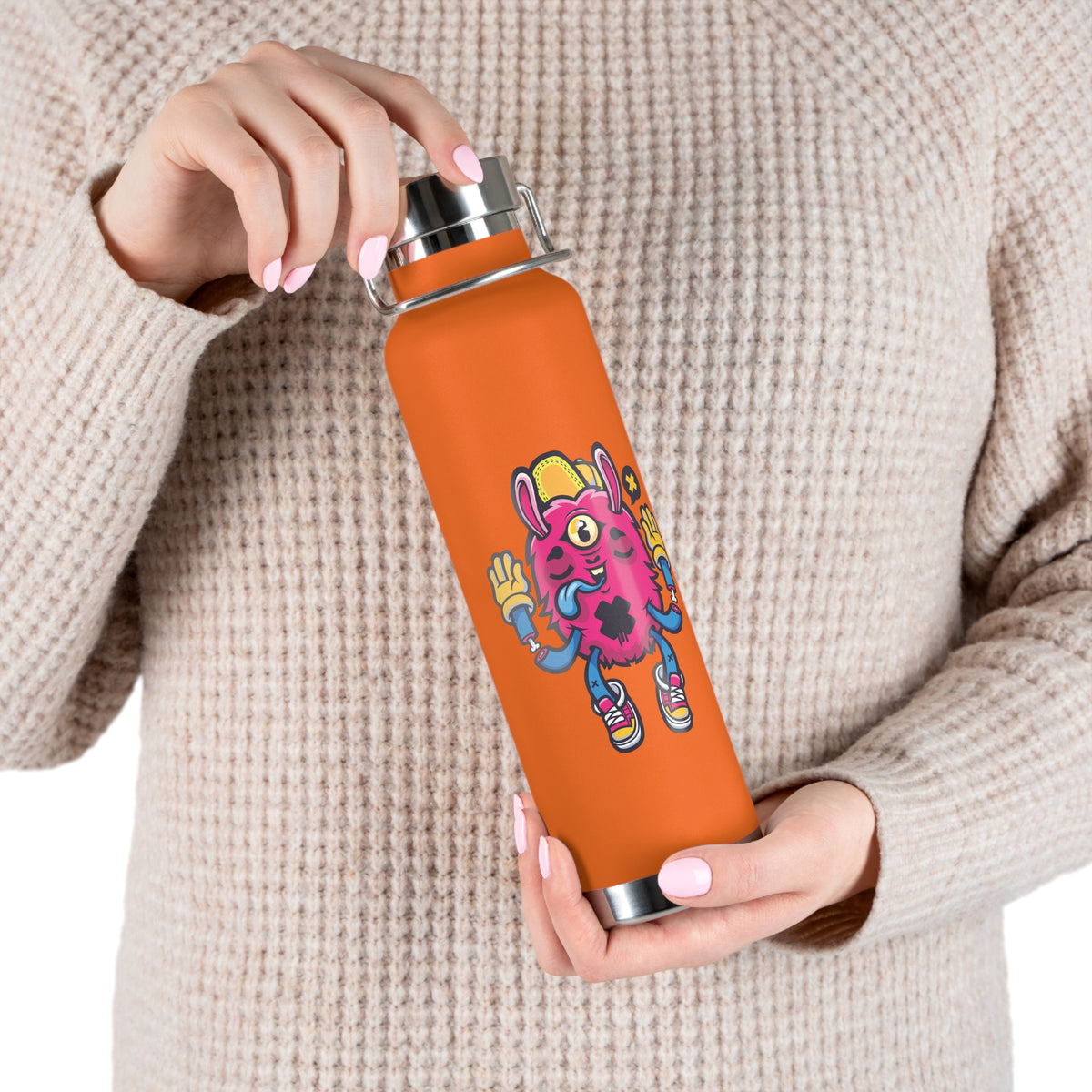22oz Copper Insulated Water Bottle with Cartoon Design - CV65