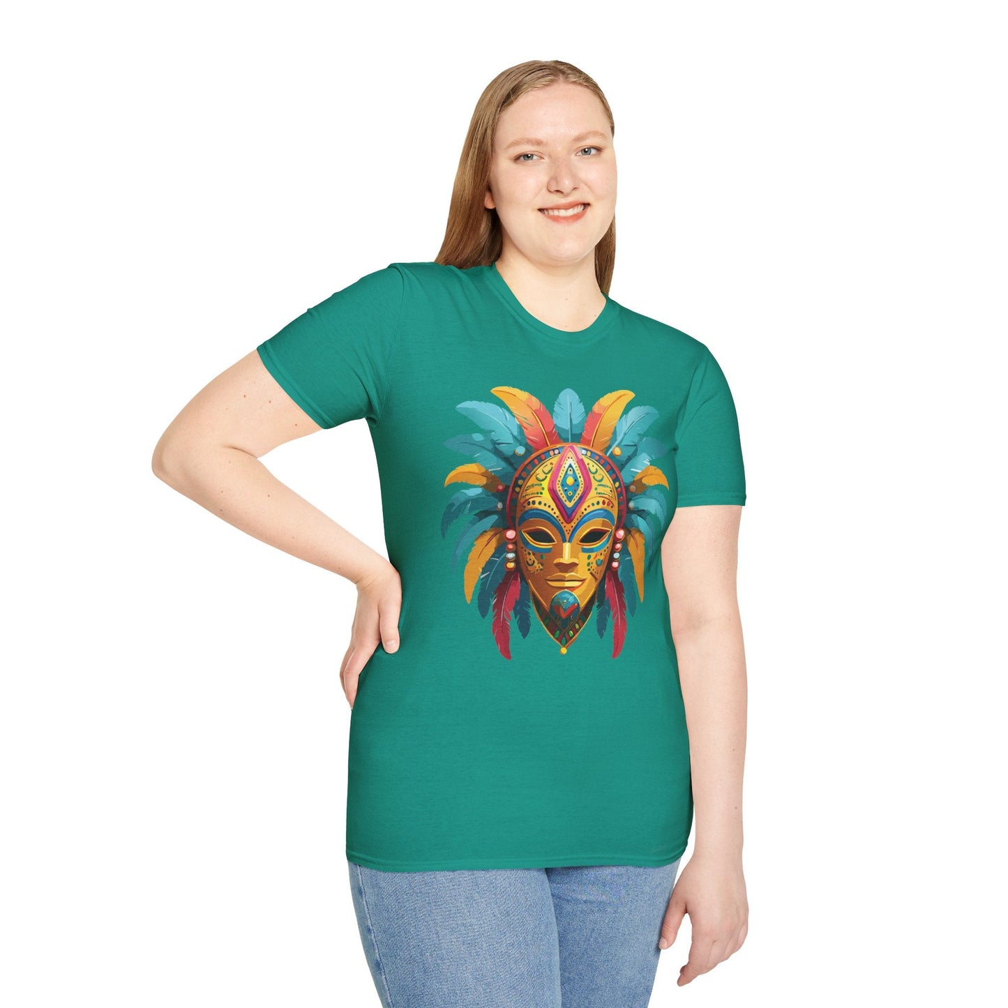 Unisex Mask Tee Shirt Masquerade Design Softstyle Gildan 64000 Comfortable Cotton Tee
