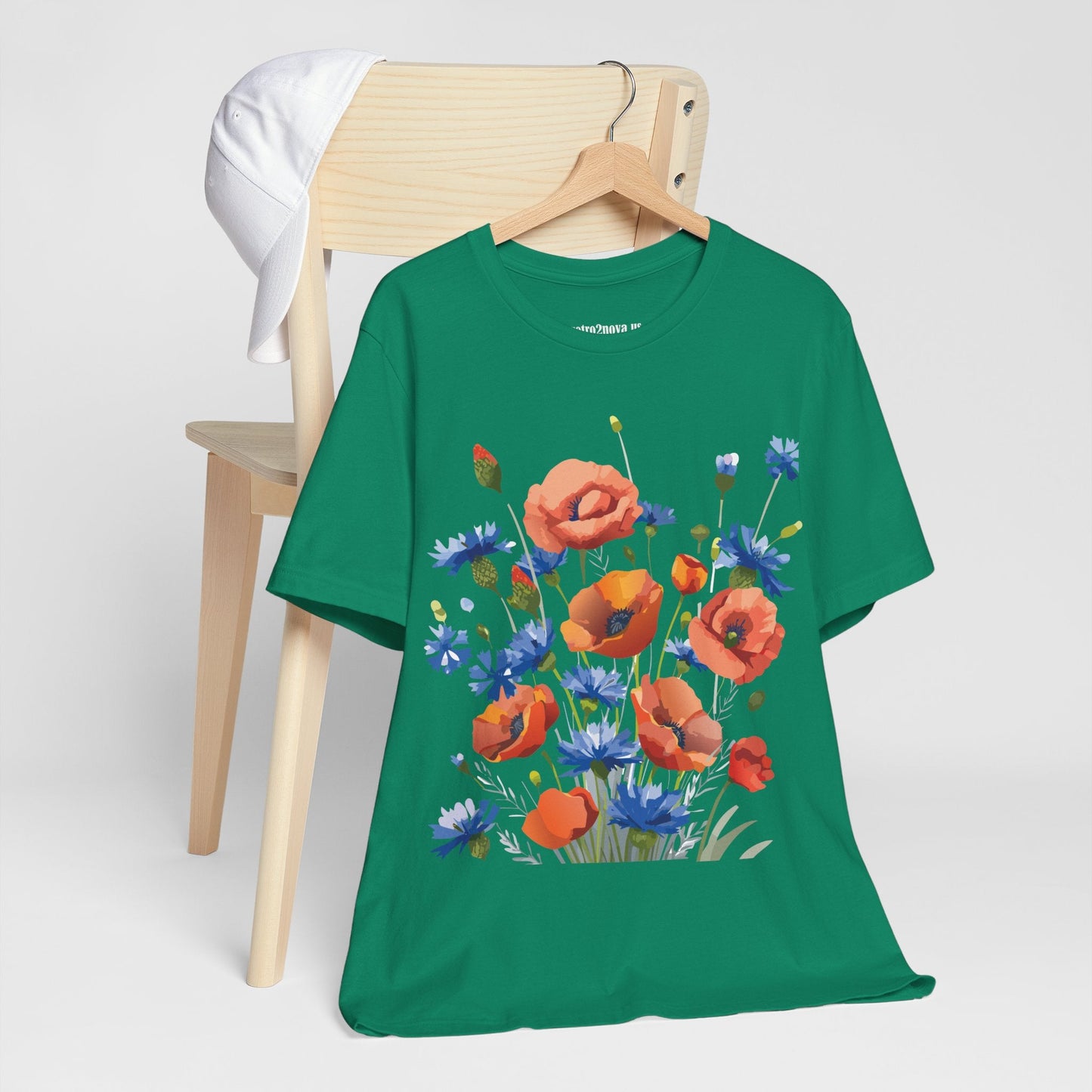 Unisex Floral Shirt Floral Print Tee Lightweight Breathable Fabric Short Sleeve Casual Wear