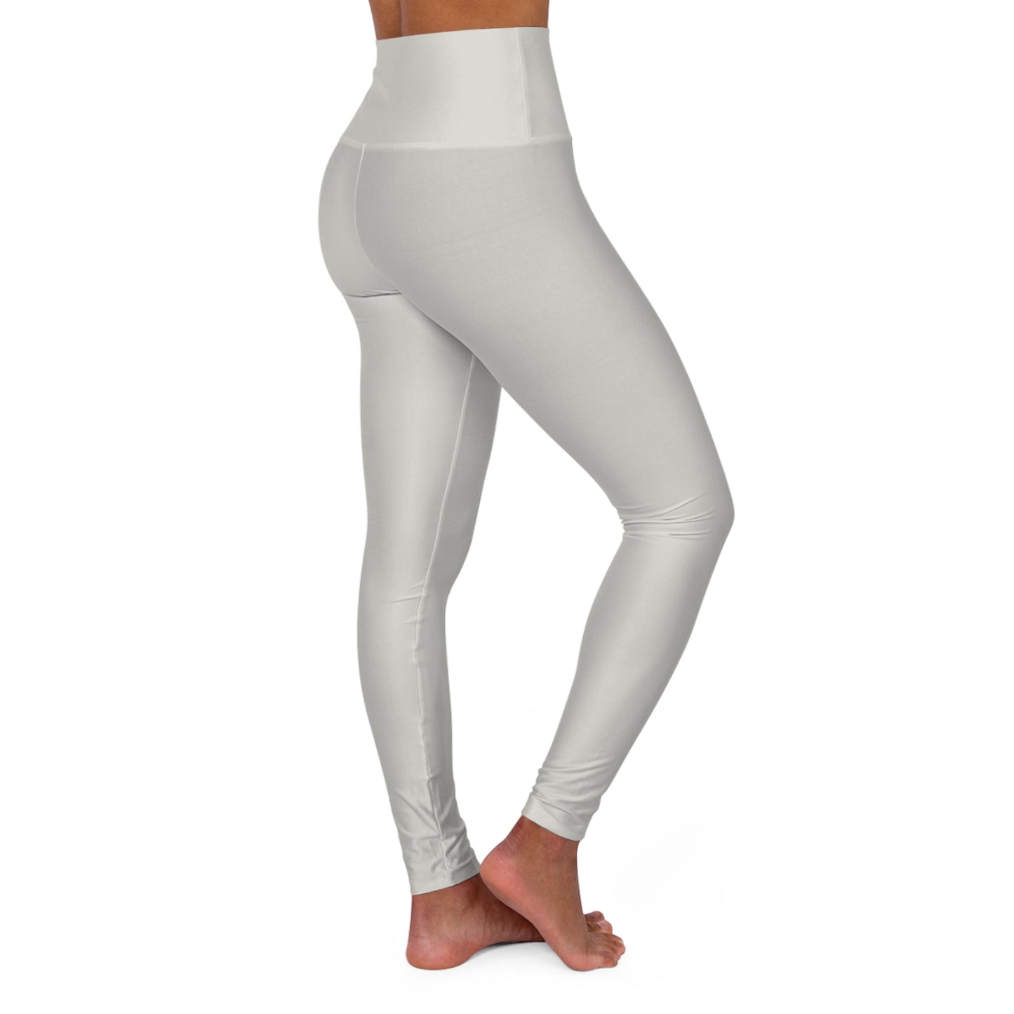 Dust Grey Color High-Waist Yoga Leggings Women's Seamless Poly-Span Stretchy Performance Pants
