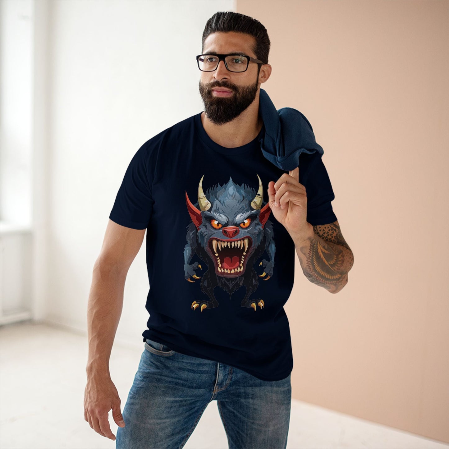 Cartoon Monsters Graphic Unisex 100 Cotton Staple Tee 10