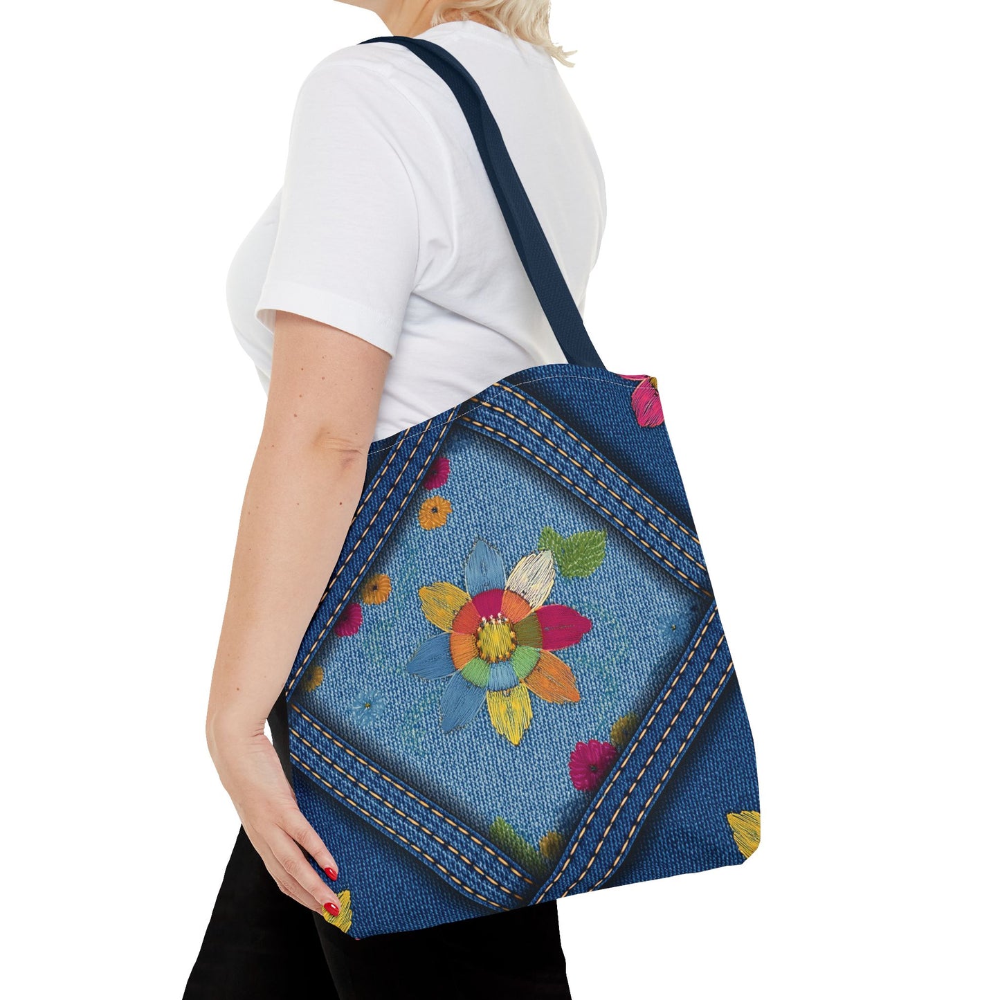 DENIM PRINT CANVAS BAG HIGH-QUALITY 100% SPUN POLY 3 SIZES CANVAS BAG-161