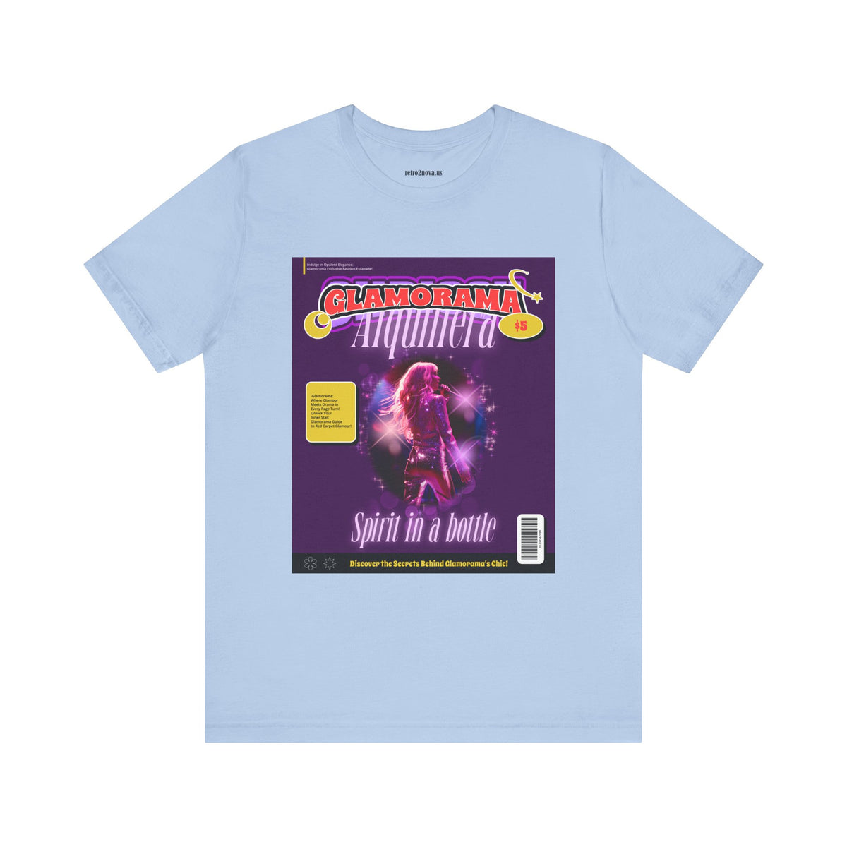 Magazine Cover Graphic Unisex Cotton Bella+Canvas Tee with Retro Poster ab26