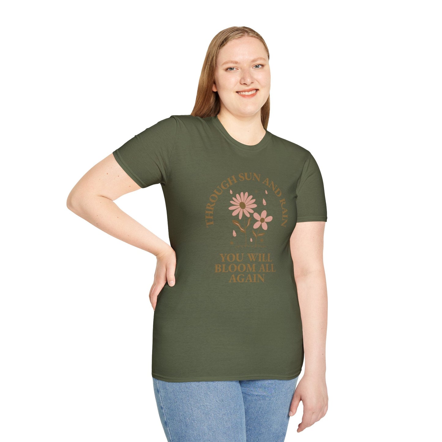 Positive Slogan T Shirt For Everyday Motivation Unisex Tee With Positive Words And Good Quotes Gildan Softstyle 64000