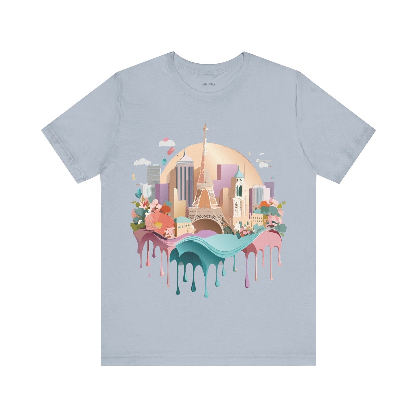Tourist Shirt With Paris Graphic Tee Unisex Jersey Short Sleeve Art Design Adelpha Vintage Inspired
