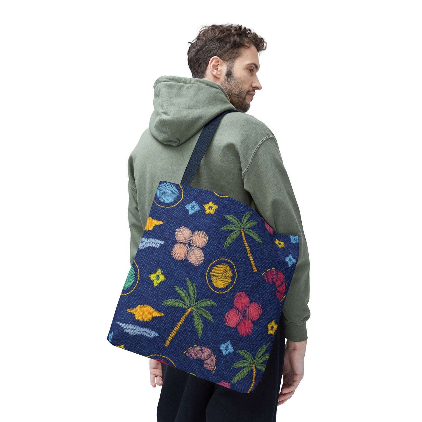 Denim Fabric Imitation Print Unisex Canvas Bag Poly Spun 3 Sizes Tote Bag 182-7