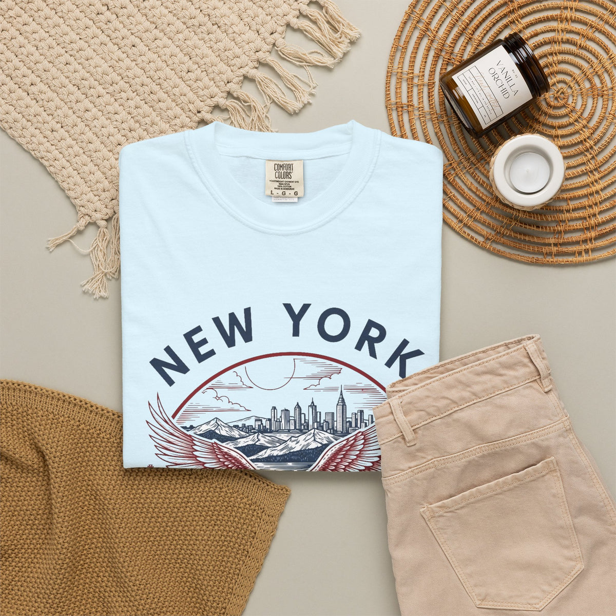New York State Vintage Travel Tourist Graphic Gift Tee Unisex 100 Cotton Comfort Colors T-Shirt
