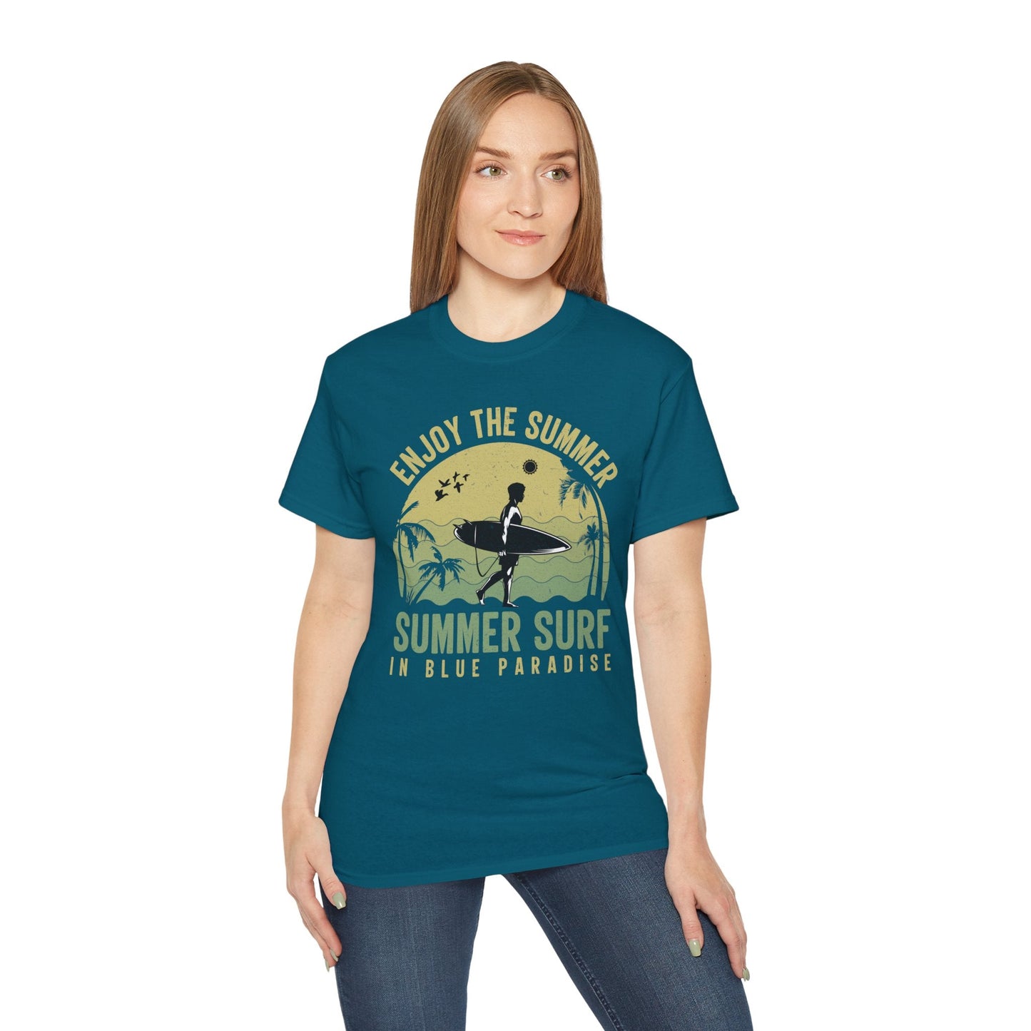 Summer Surf Art Design T Shirt TeeGallery Gildan 2000 Unisex Cotton Tee Apparel Collection