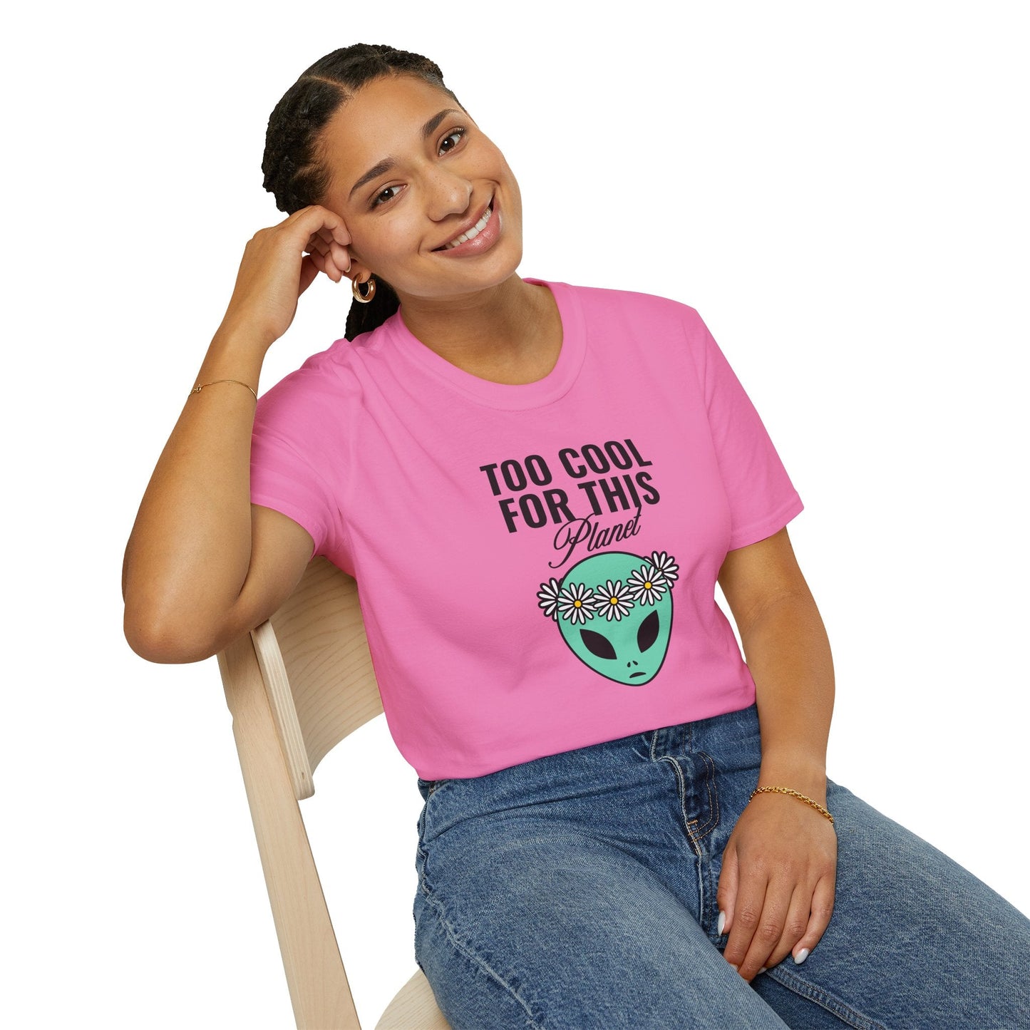 Alien Graphic Tee  Too Cool For This Planet Floral Crown